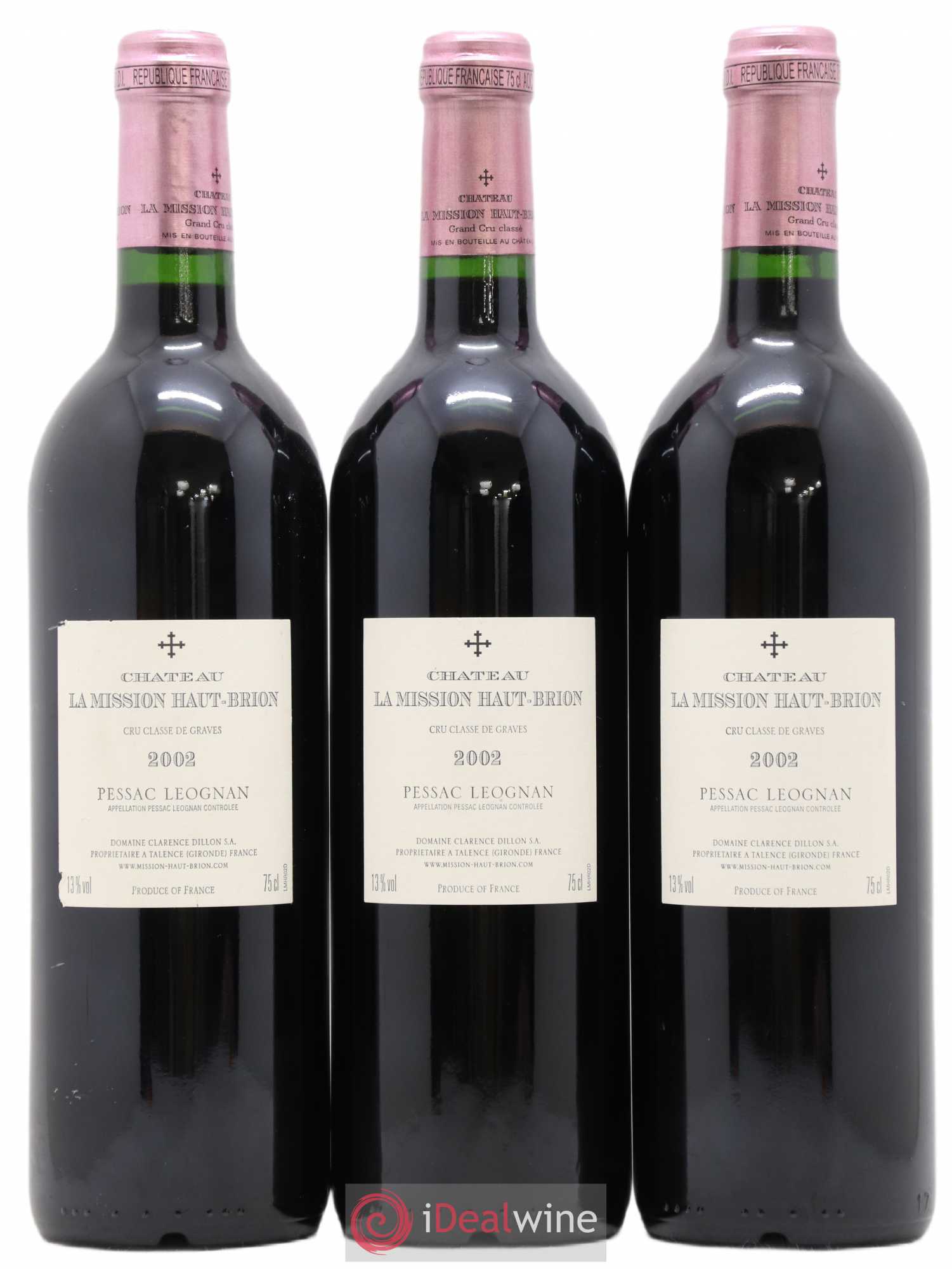 Château la Mission Haut-Brion Cru Classé de Graves 2002 - Lot de 3 bouteilles - 1