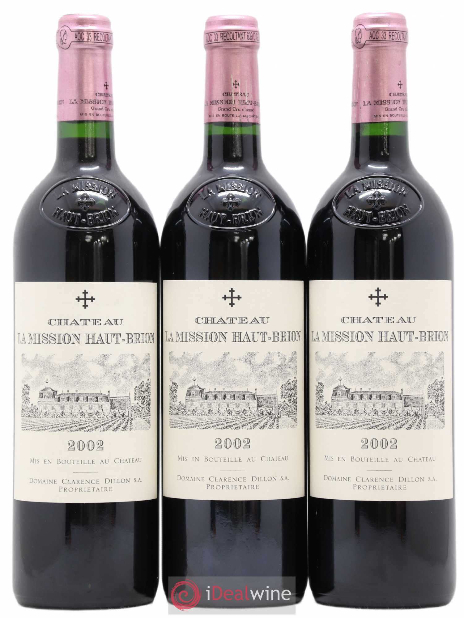 Château la Mission Haut-Brion Cru Classé de Graves 2002 - Lot de 3 bouteilles - 0