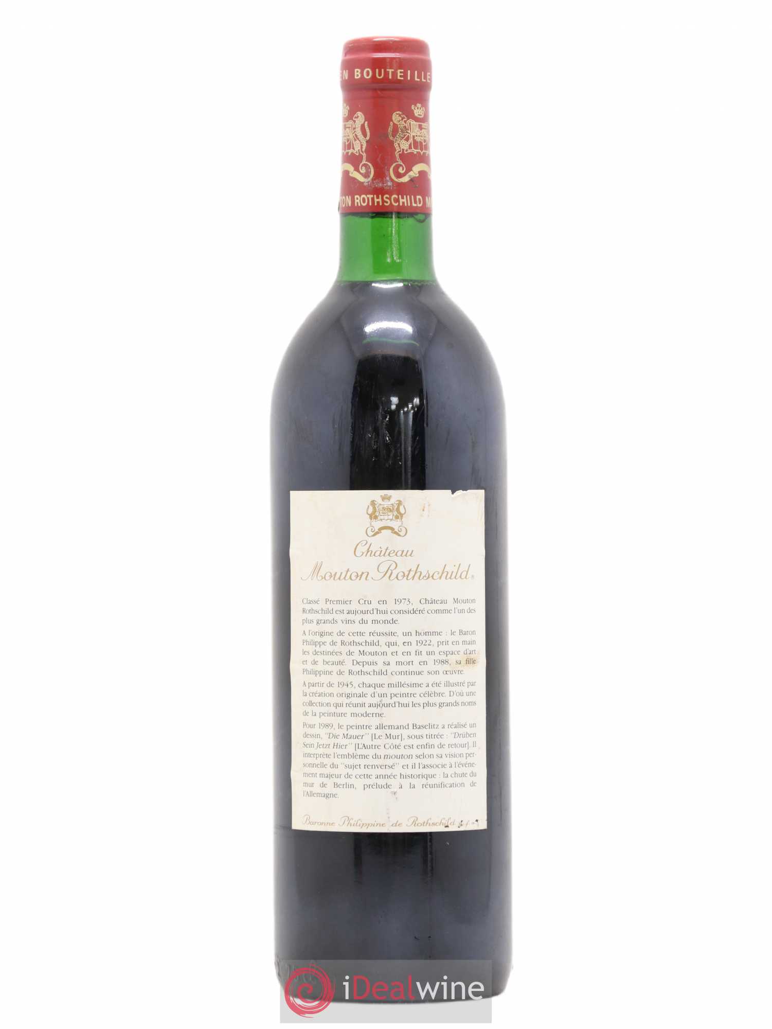 Château Mouton Rothschild 1er Grand Cru Classé 1989 - Lot de 1 bouteille - 1