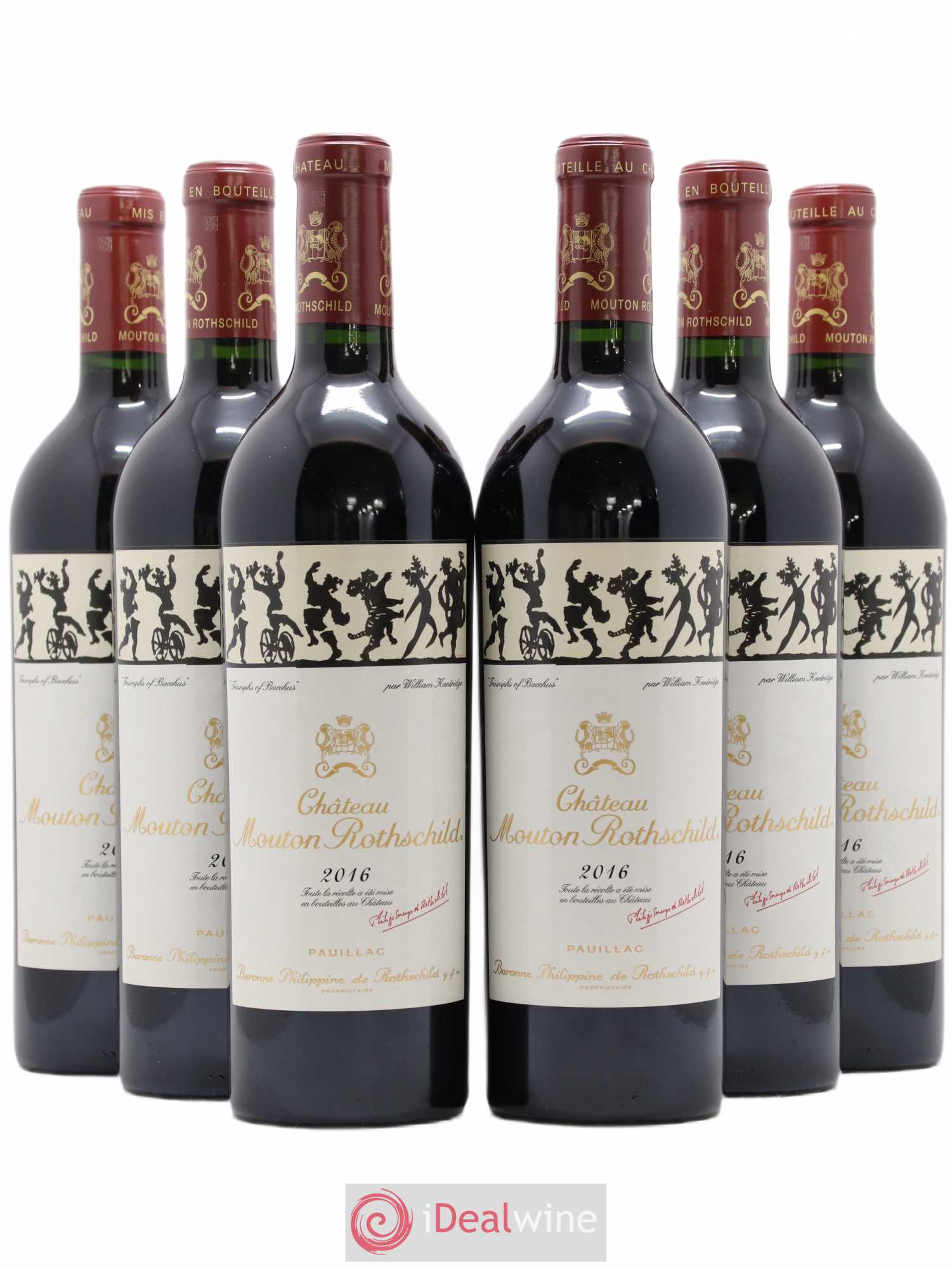 Château Mouton Rothschild 1er Grand Cru Classé 2016 - Lot de 6 bouteilles - 0