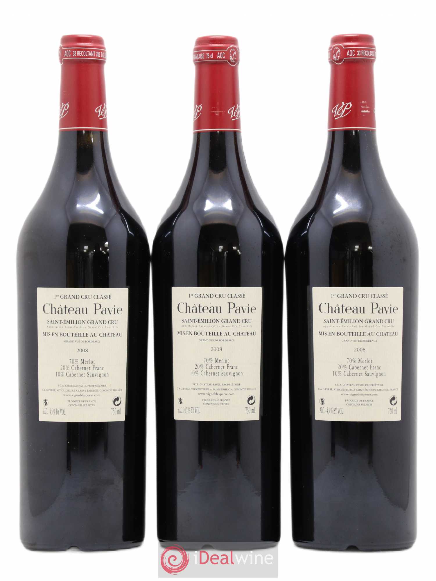 Château Pavie 1er Grand Cru Classé A 2008 - Lot de 12 bouteilles - 8