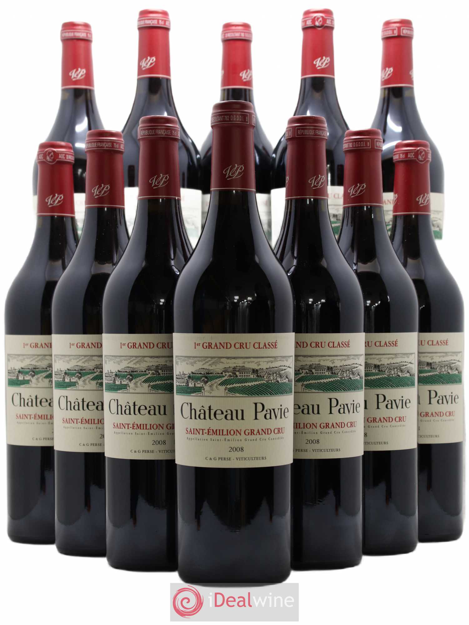 Château Pavie 1er Grand Cru Classé A 2008 - Lot de 12 bouteilles - 0