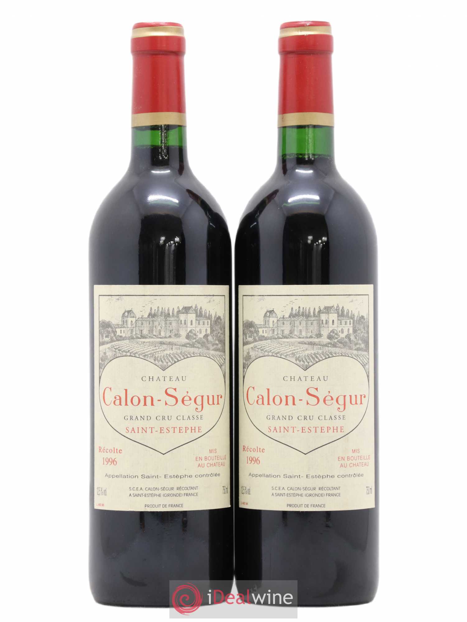 Château Calon Ségur 3ème Grand Cru Classé 1996 - Lot de 2 bouteilles - 0