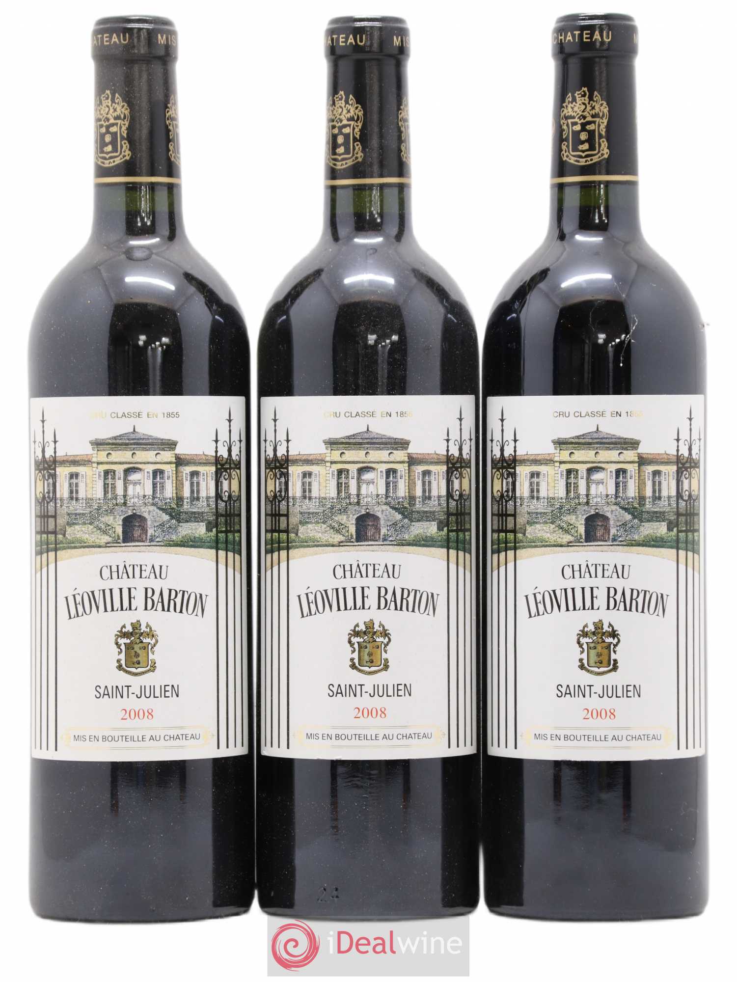 Château Léoville Barton 2ème Grand Cru Classé 2008 - Lot de 3 bouteilles - 0