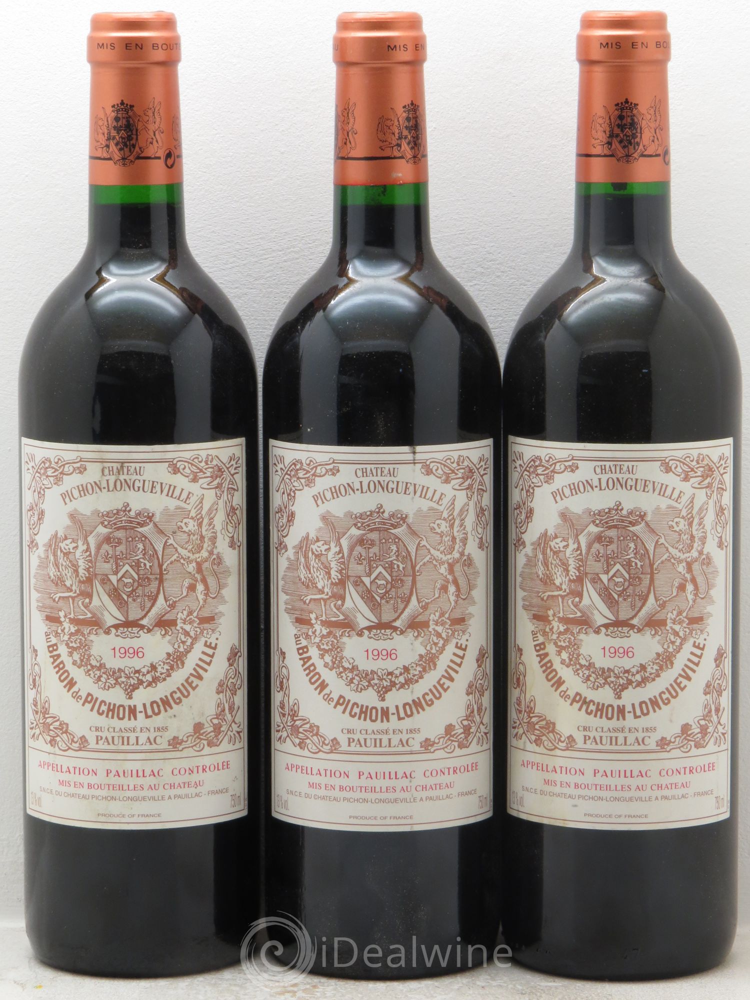 Pichon Longueville Baron 2ème Grand Cru Classé 1996 - Lot de 3 bouteilles - 0