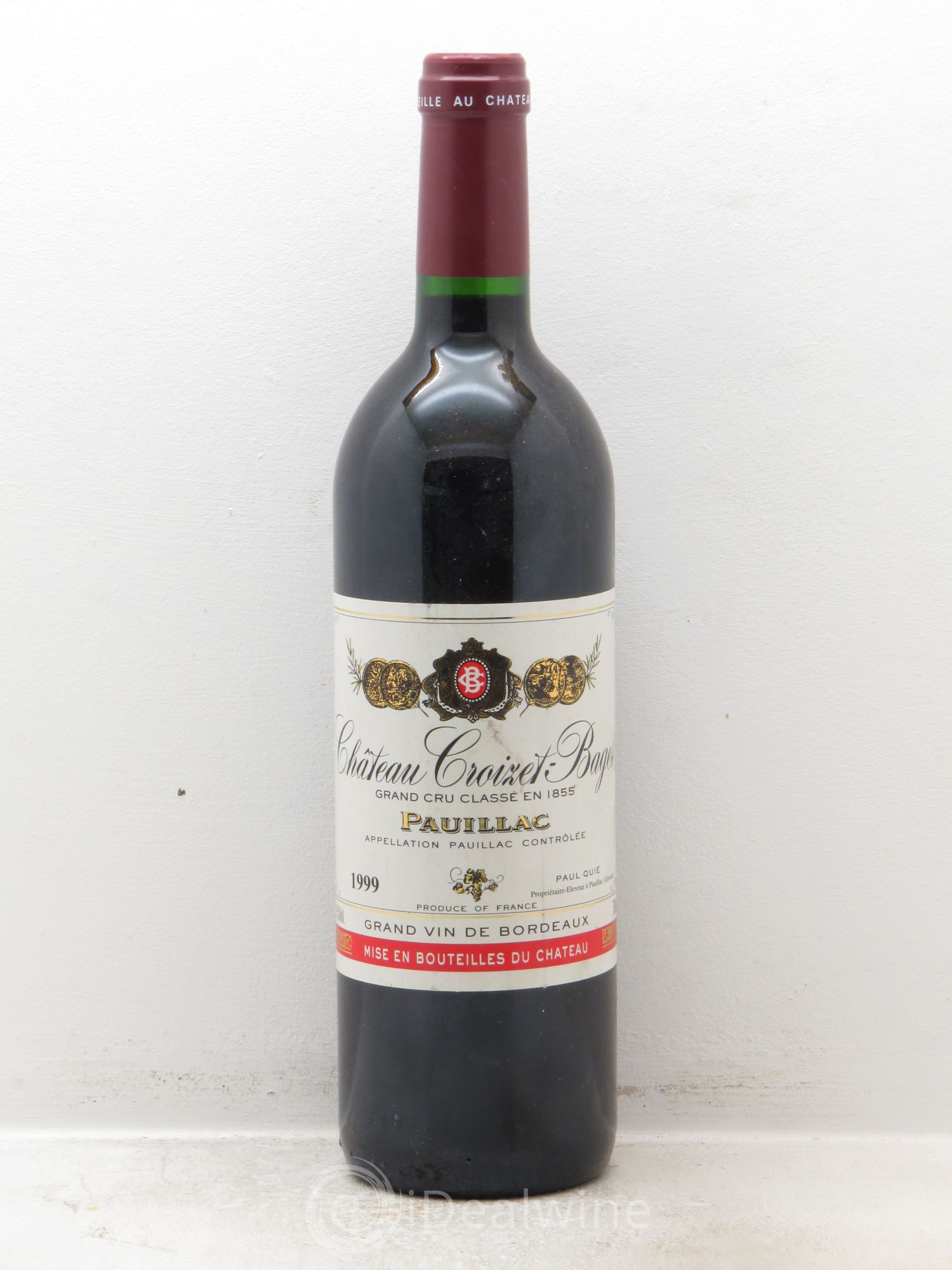 Château Croizet Bages 5ème Grand Cru Classé 1999 - Lot de 1 bouteille - 0