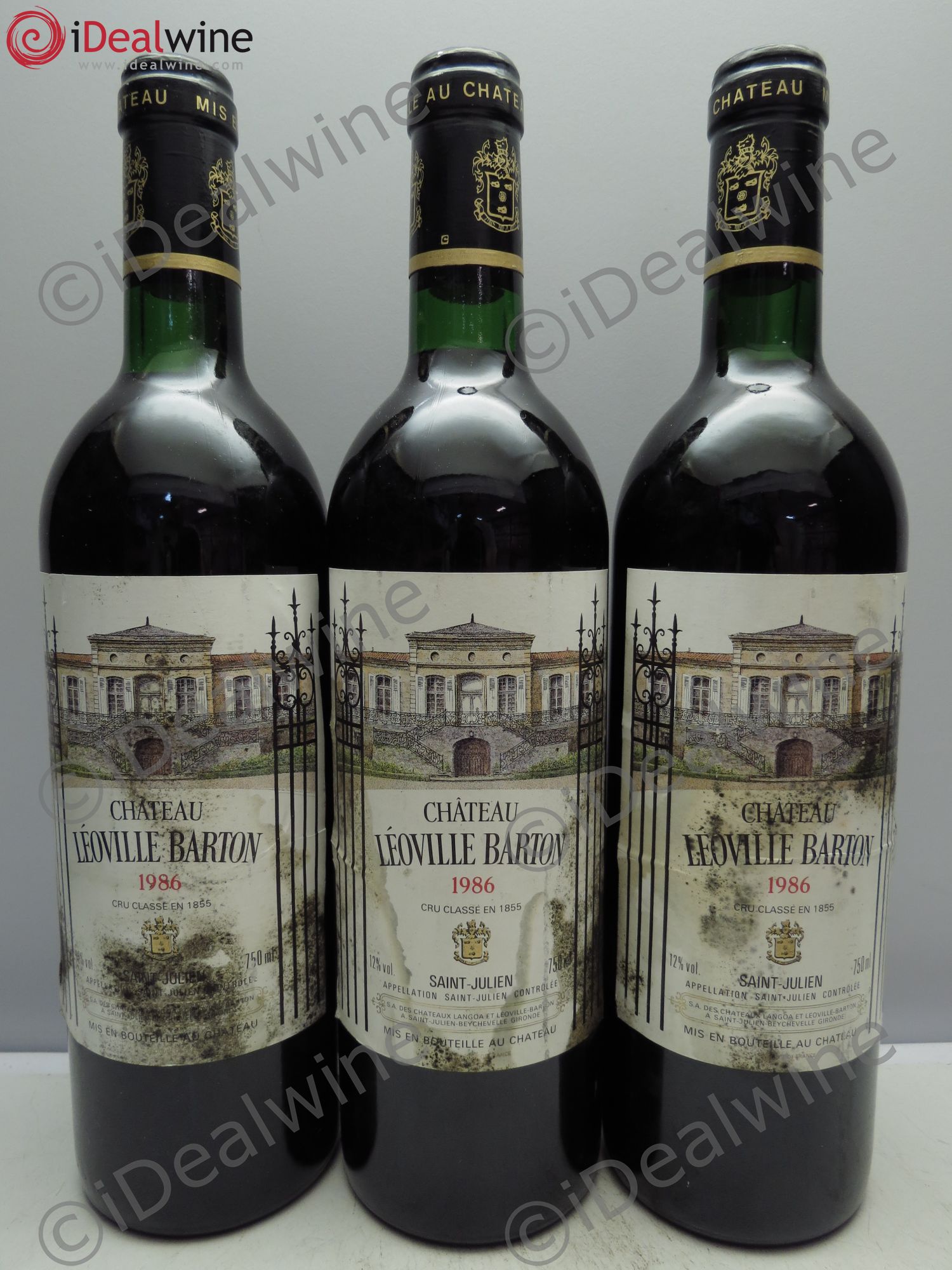 Château Léoville Barton 2ème Grand Cru Classé 1986 - Lot de 3 bouteilles - 0