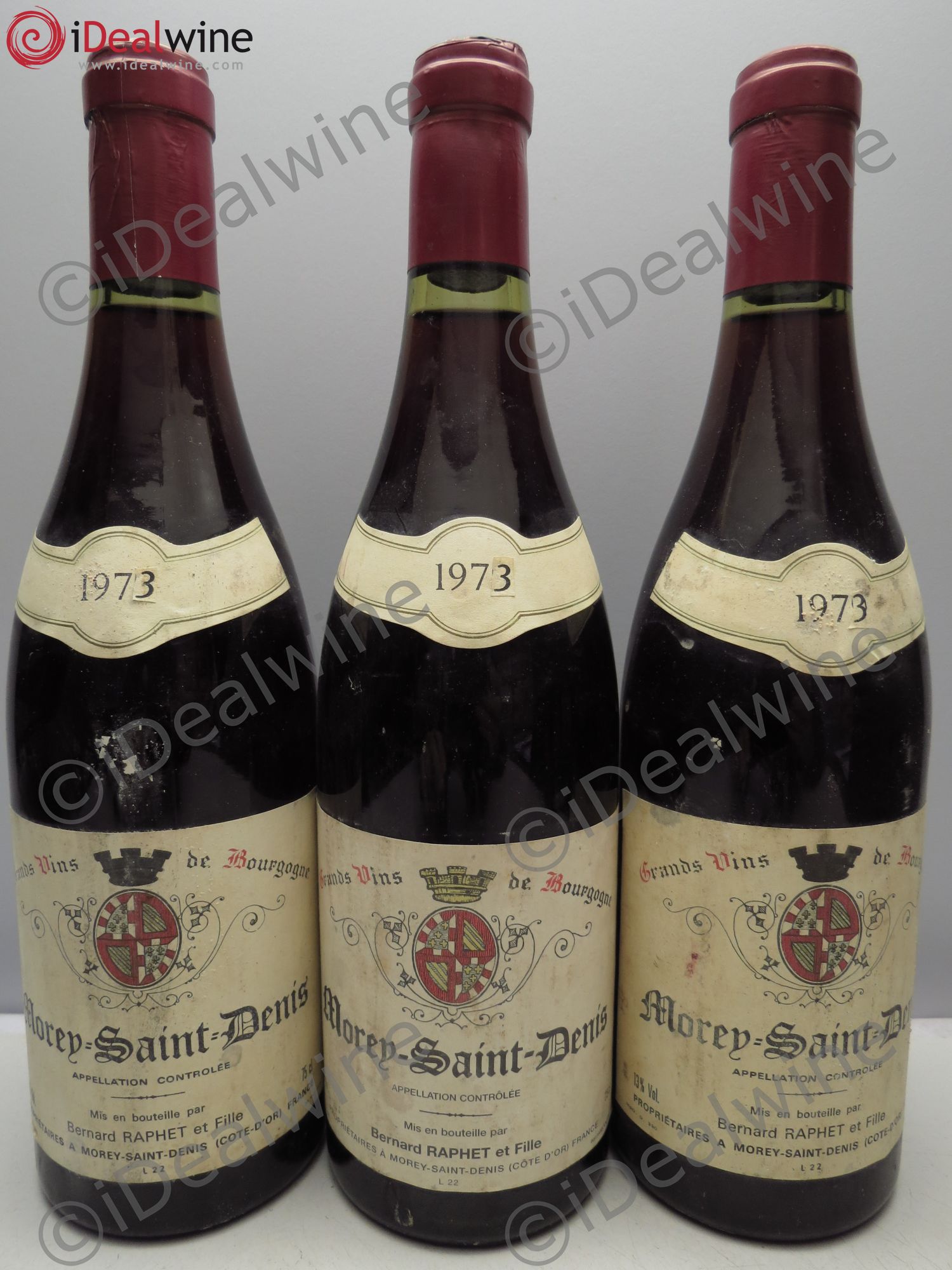 Morey-Saint-Denis Bernard Raphet 1973 - Lot de 3 bouteilles - 0