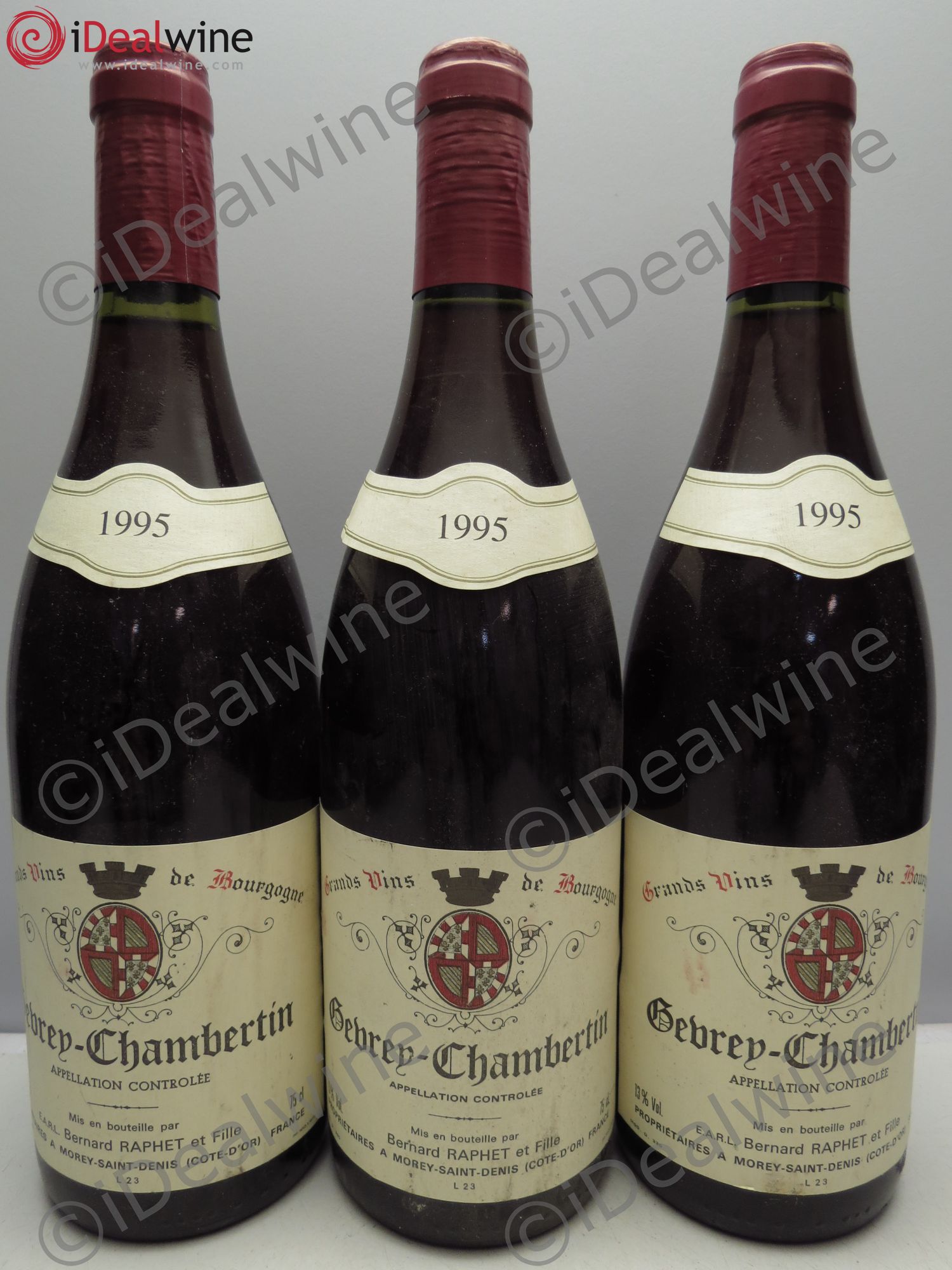 Gevrey-Chambertin Bernard Raphet 1995 - Posten von 3 Flaschen - 0