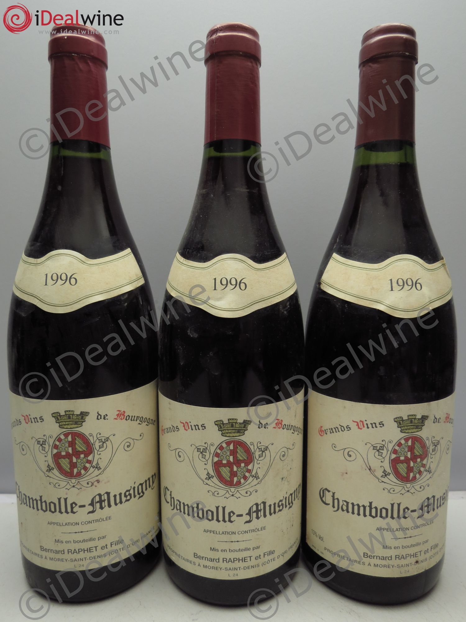 Chambolle-Musigny Bernard Raphet 1996 - Lot de 3 bouteilles - 0