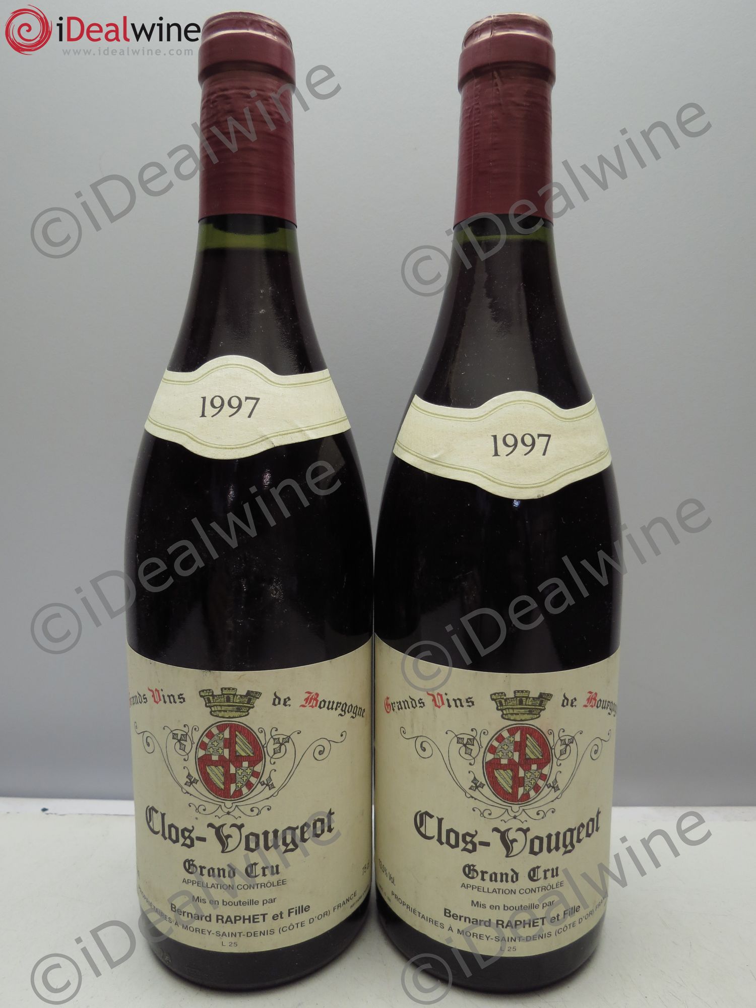 Clos de Vougeot Grand Cru Bernard Raphet 1997 - Lot de 2 bouteilles - 0