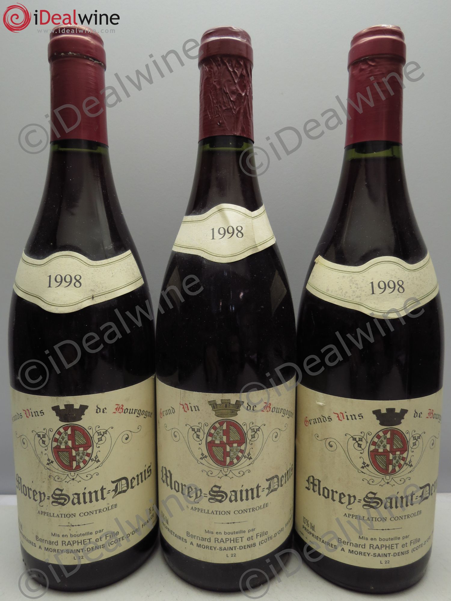 Morey-Saint-Denis Bernard Raphet 1998 - Lot de 3 bouteilles - 0