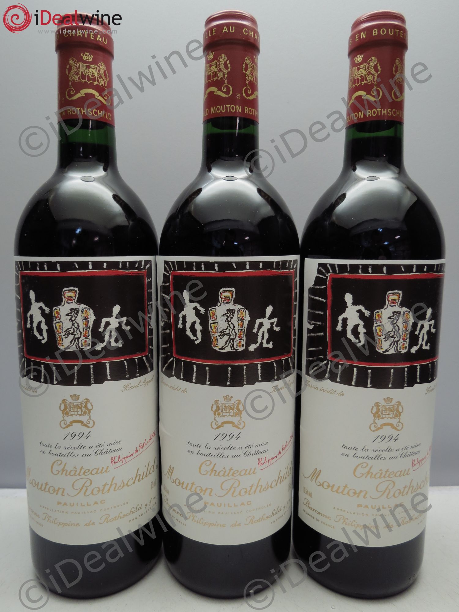 Château Mouton Rothschild 1er Grand Cru Classé 1994 - Lot de 3 bouteilles - 0