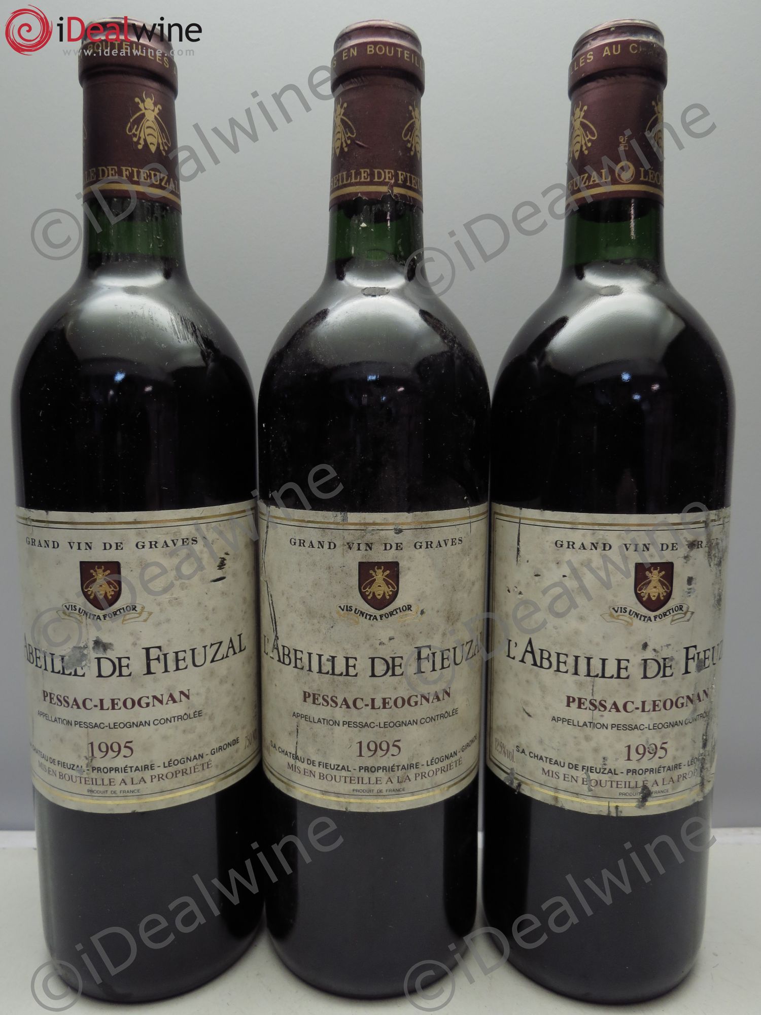 Pessac-Léognan L'Abeille de Fieuzal 1995 - Posten von 3 Flaschen - 0