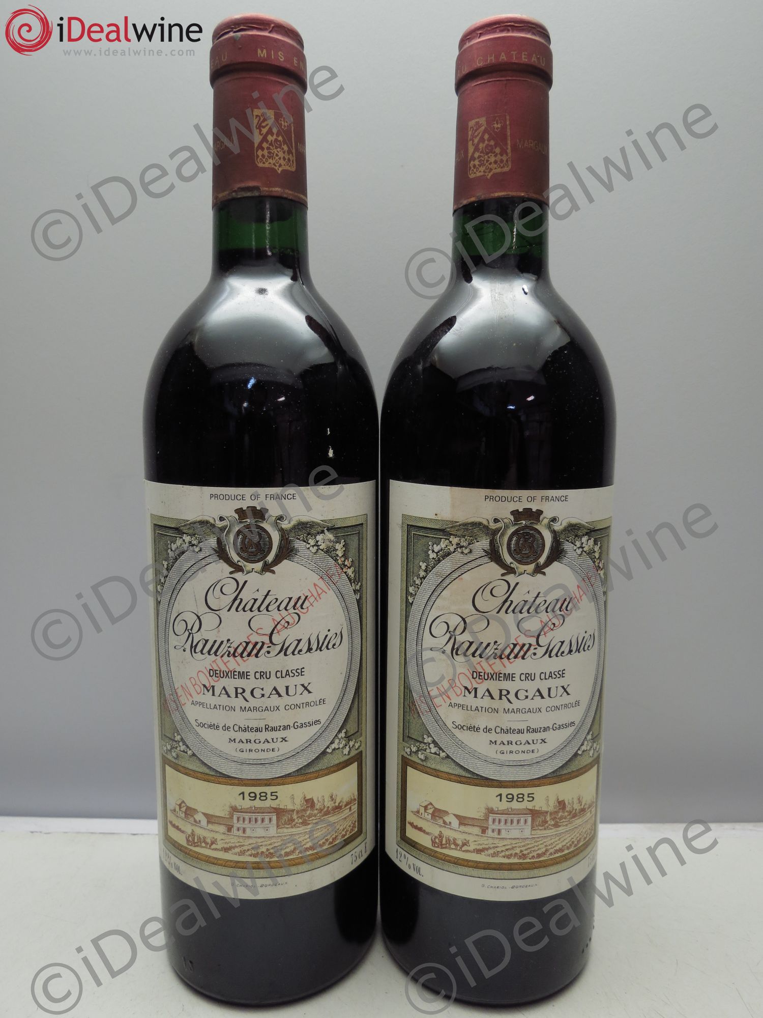 Château Rauzan-Gassies 2ème Grand Cru Classé 1985 - Lot de 2 bouteilles - 0