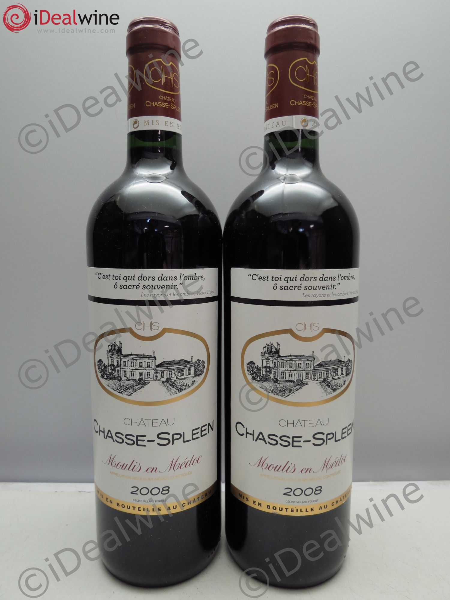 Château Chasse Spleen 2008 - Lot de 2 bouteilles - 0