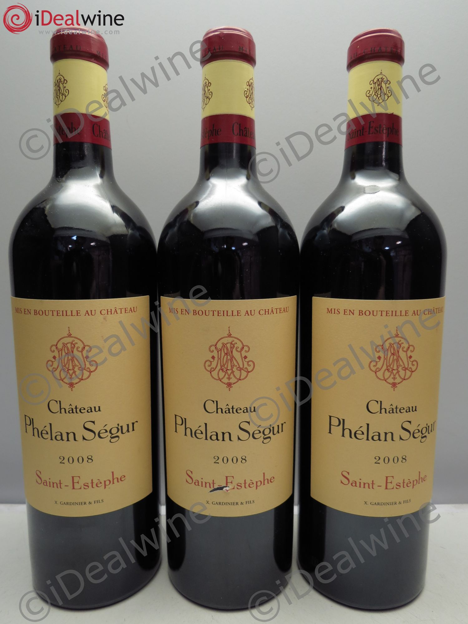 Château Phélan Ségur 2008 - Lot de 3 bouteilles - 0