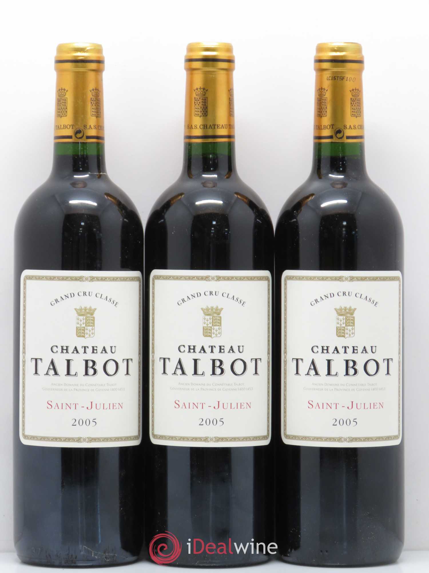Château Talbot 4ème Grand Cru Classé 2005 - Lot de 12 bouteilles - 1