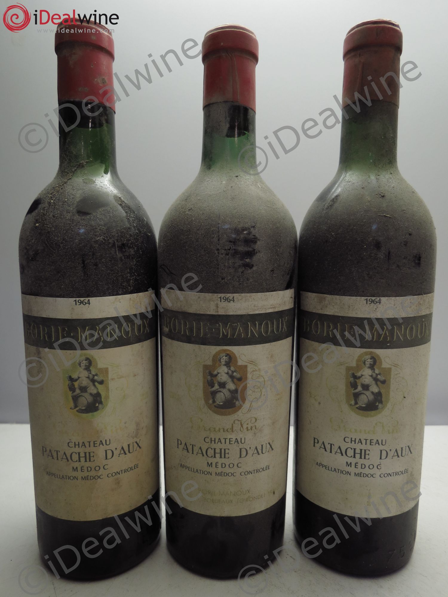 Château Patache d'Aux Cru Bourgeois 1964 - Lot de 3 bouteilles - 0