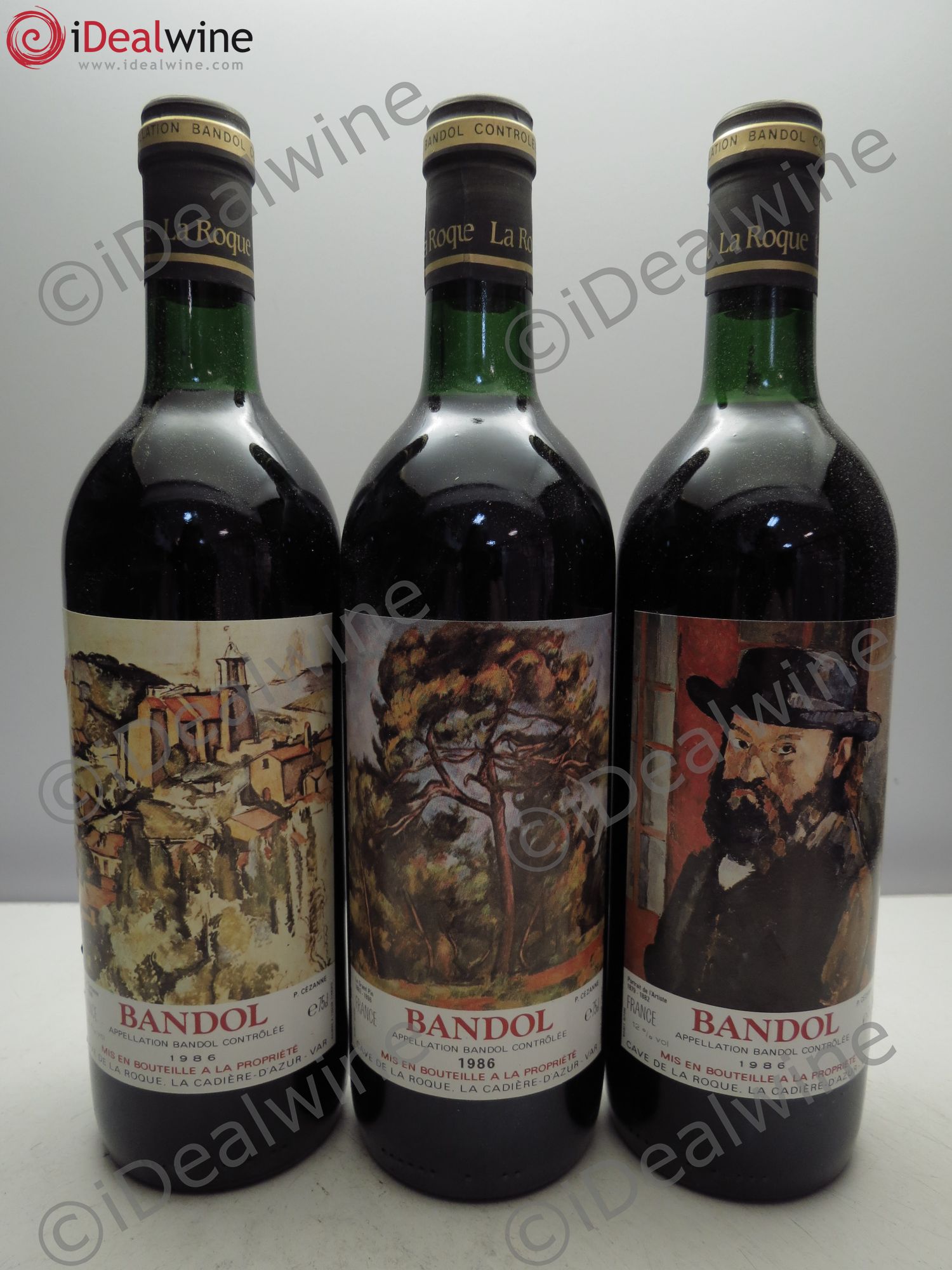 Bandol Domaine Moulin de la Roche "les Impressionnistes" Paul Cézanne 1986 - Posten von 3 Flaschen - 0