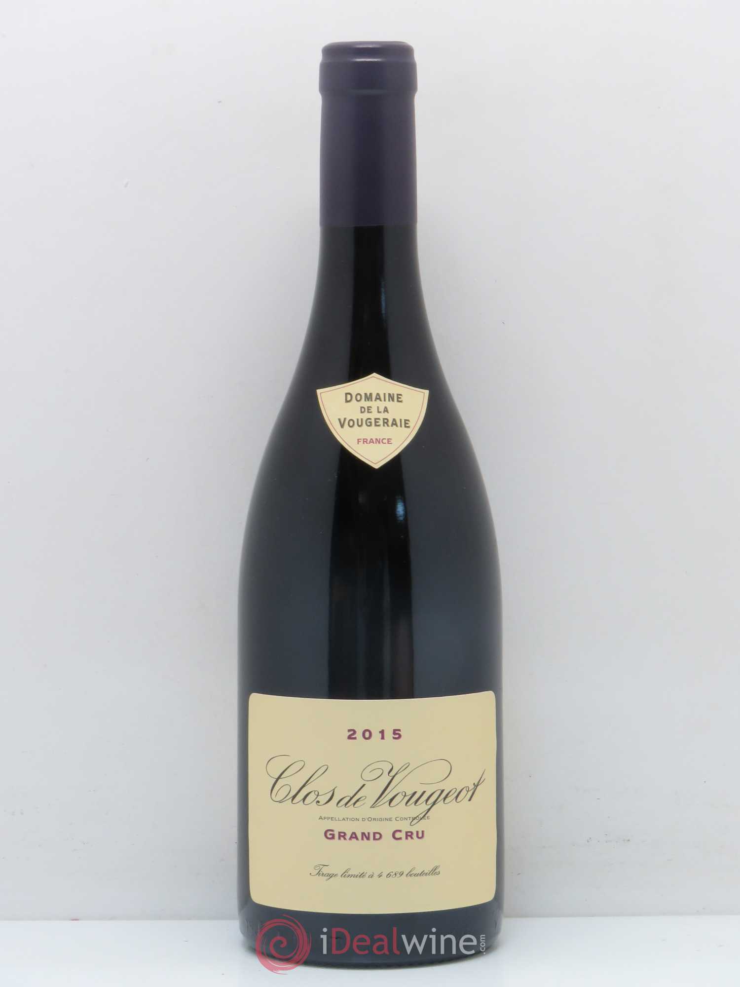 Clos de Vougeot Grand Cru La Vougeraie 2015 - Lot de 1 bouteille - 0