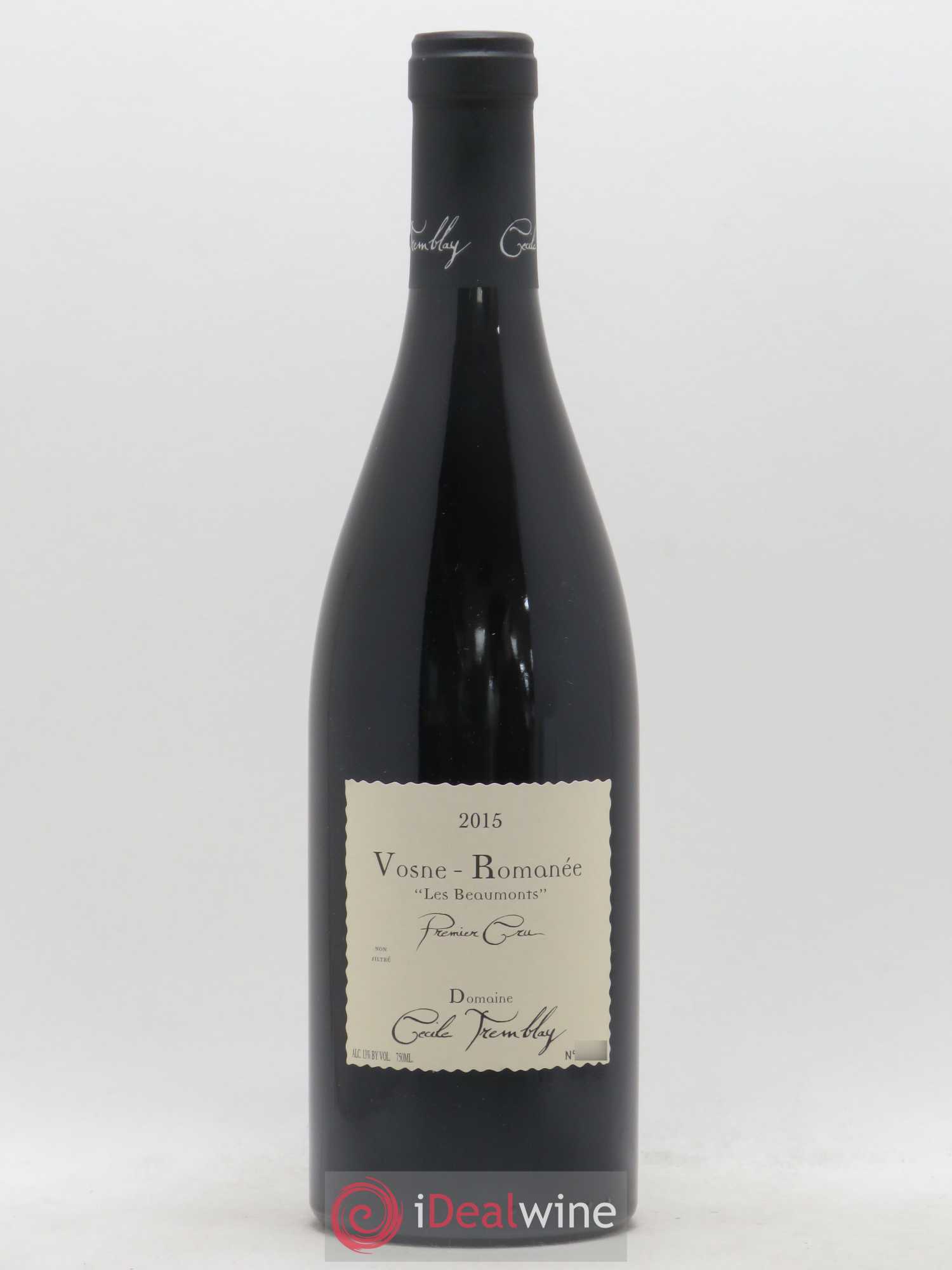 Vosne-Romanée 1er Cru Les Beaumonts (ou Beaux Monts) Cécile Tremblay 2015 - Lot de 1 bouteille - 0