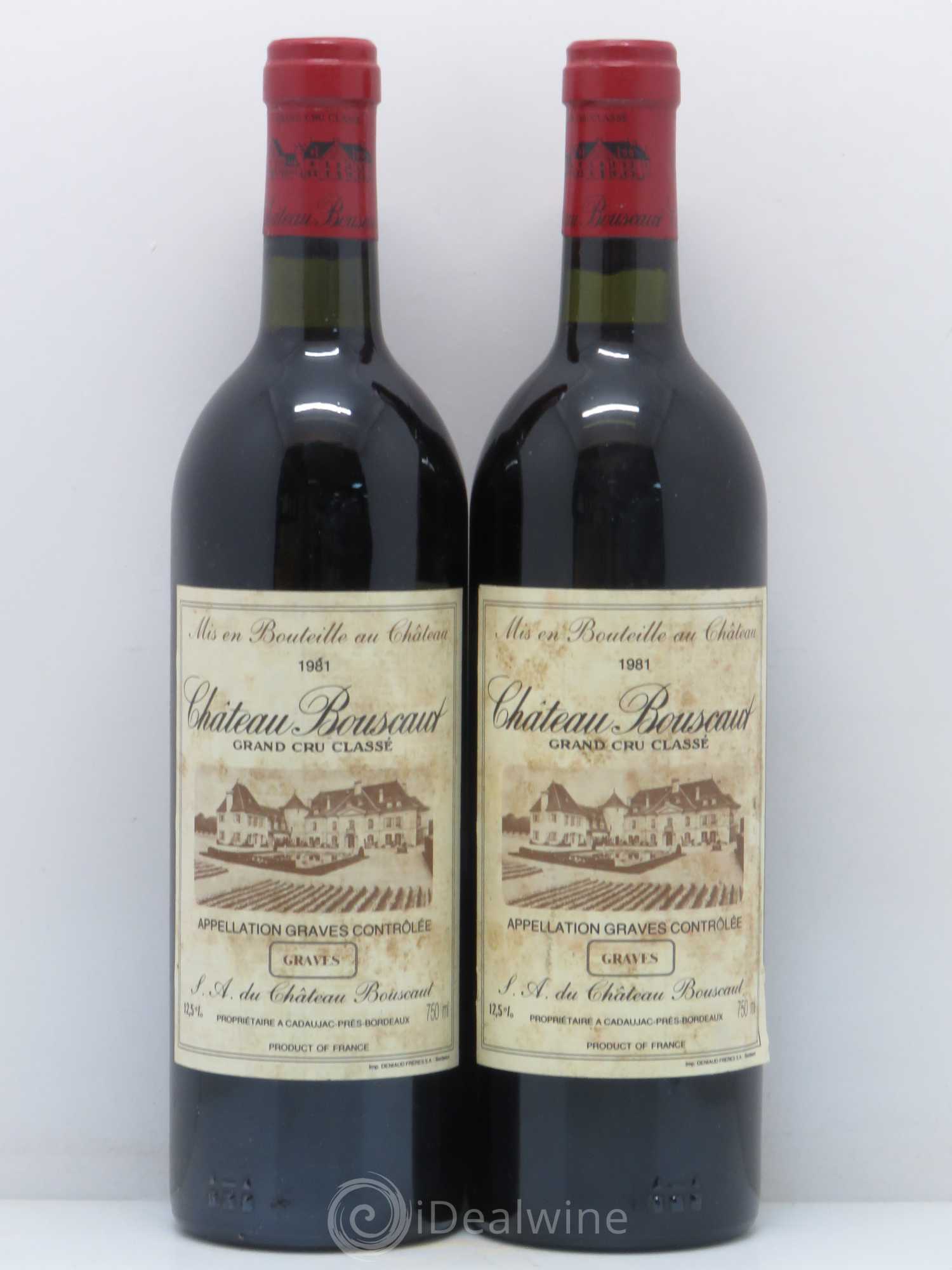 Château Bouscaut Cru Classé de Graves 1981 - Lot de 2 bouteilles - 0