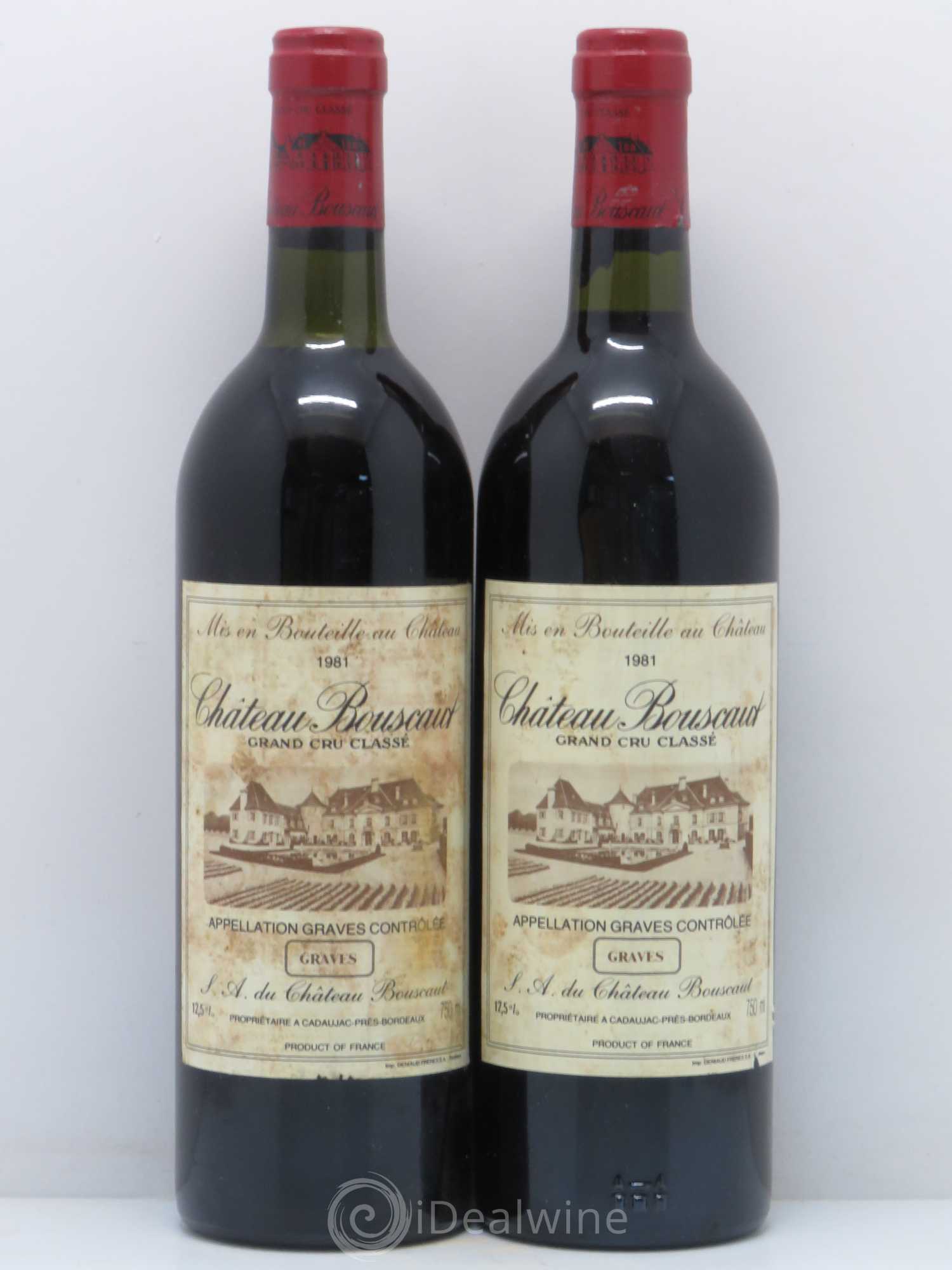Château Bouscaut Cru Classé de Graves 1981 - Lot de 2 bouteilles - 0