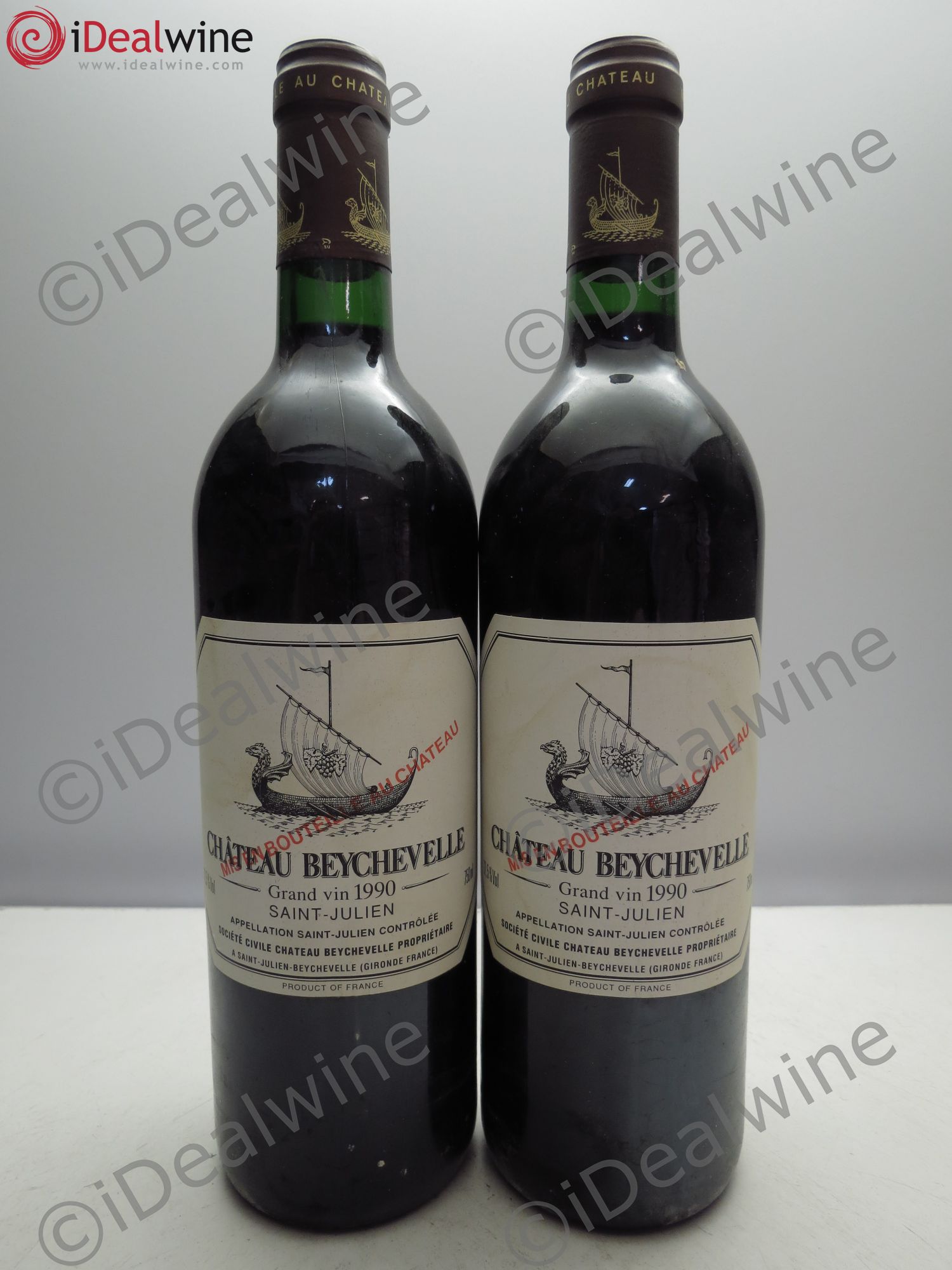 Château Beychevelle 4ème Grand Cru Classé 1990 - Lot de 2 bouteilles - 0