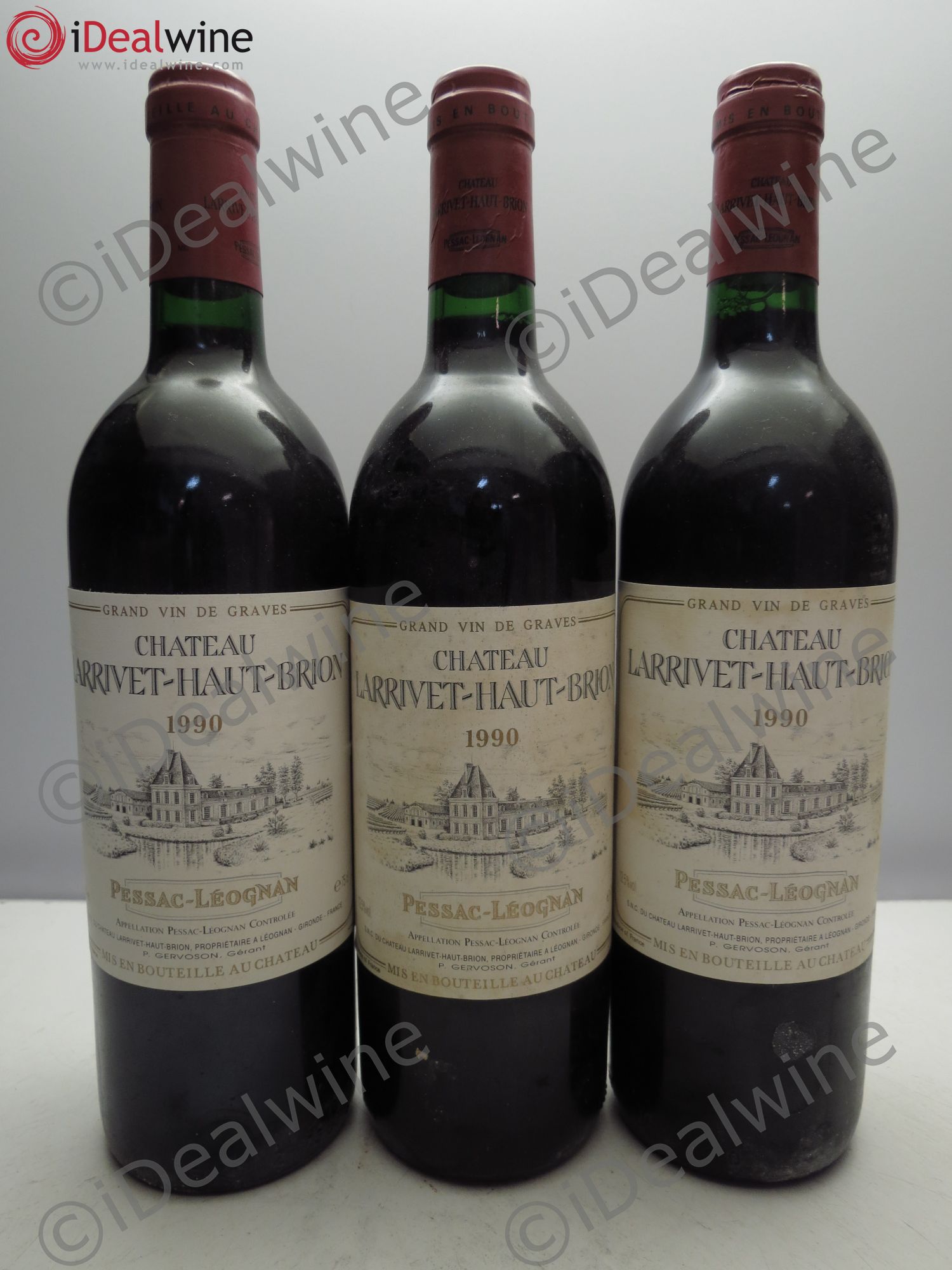 Château Larrivet Haut-Brion 1990 - Lot de 3 bouteilles - 0