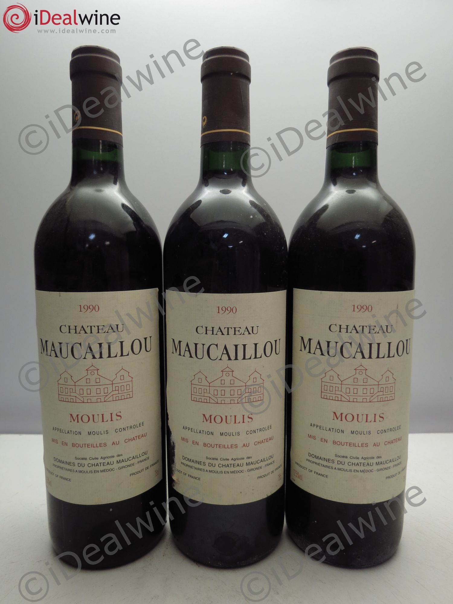Château Maucaillou 1990 - Lot de 3 bouteilles - 0