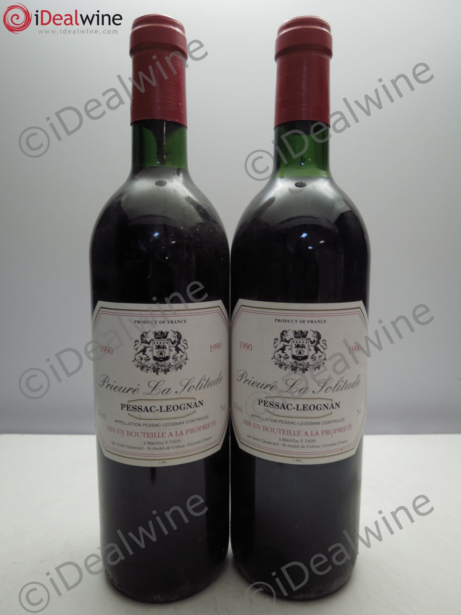 Bordeaux Prieuré la Solitude (sans prix de réserve / no reserve) 1990 - Posten von 2 Flaschen - 0