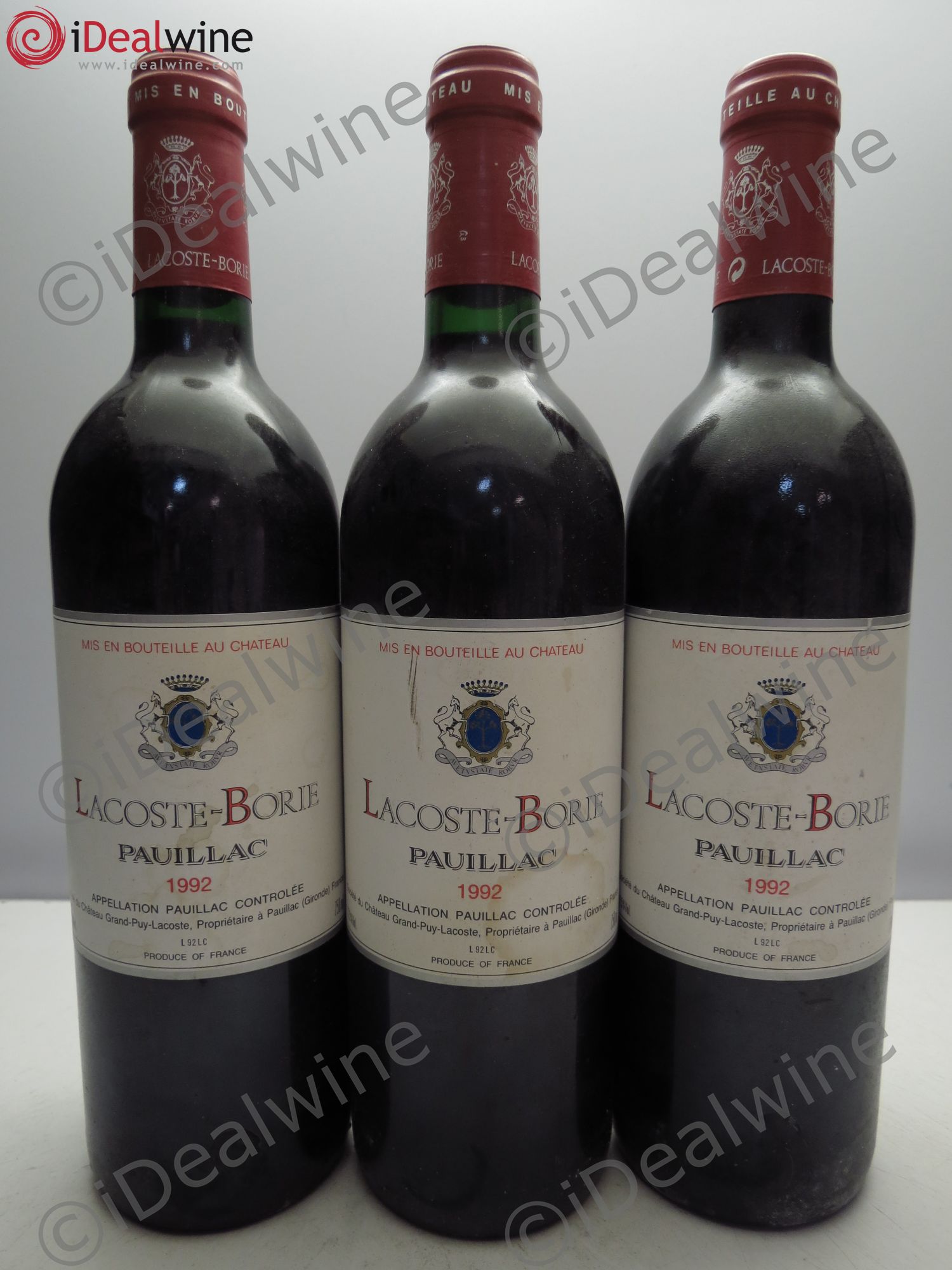 Lacoste Borie (sans prix de reserve/no reserve) 1992 - Posten von 3 Flaschen - 0