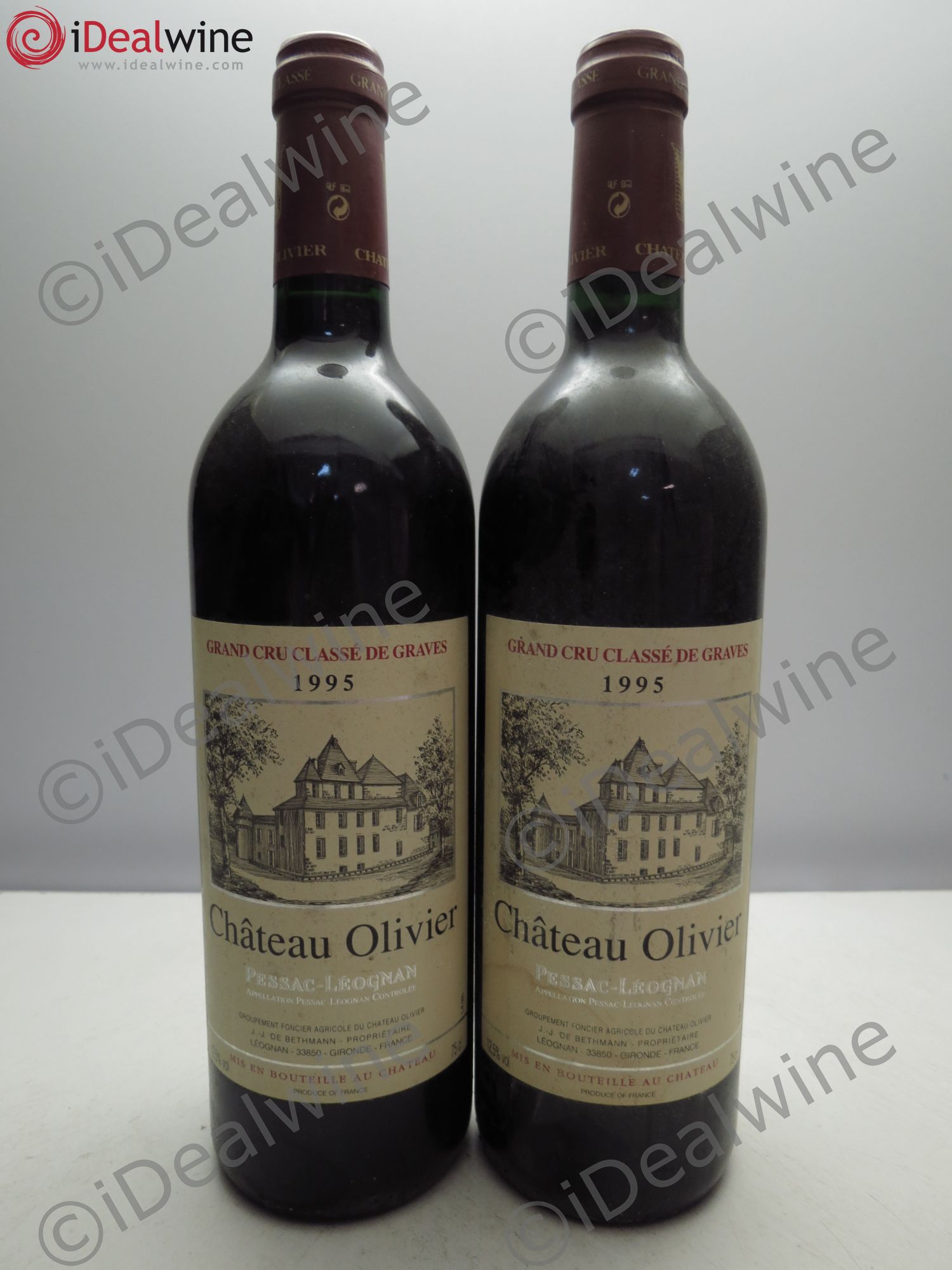 Château Olivier Cru Classé de Graves (sans prix de réserve / no reserve) 1995 - Lotto di 2 bottiglie - 0