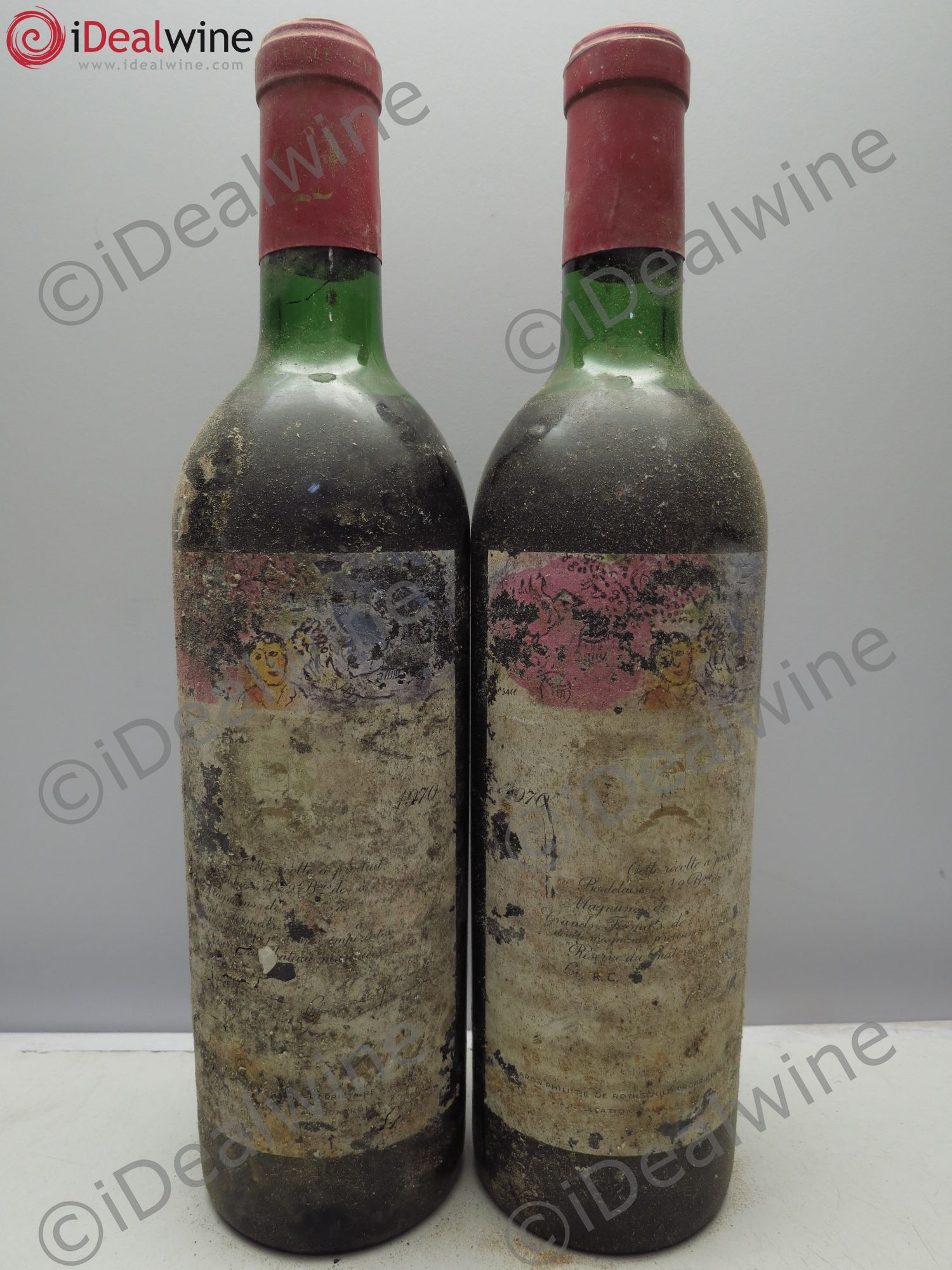 Château Mouton Rothschild 1er Grand Cru Classé 1970 - Lot de 2 bouteilles - 0