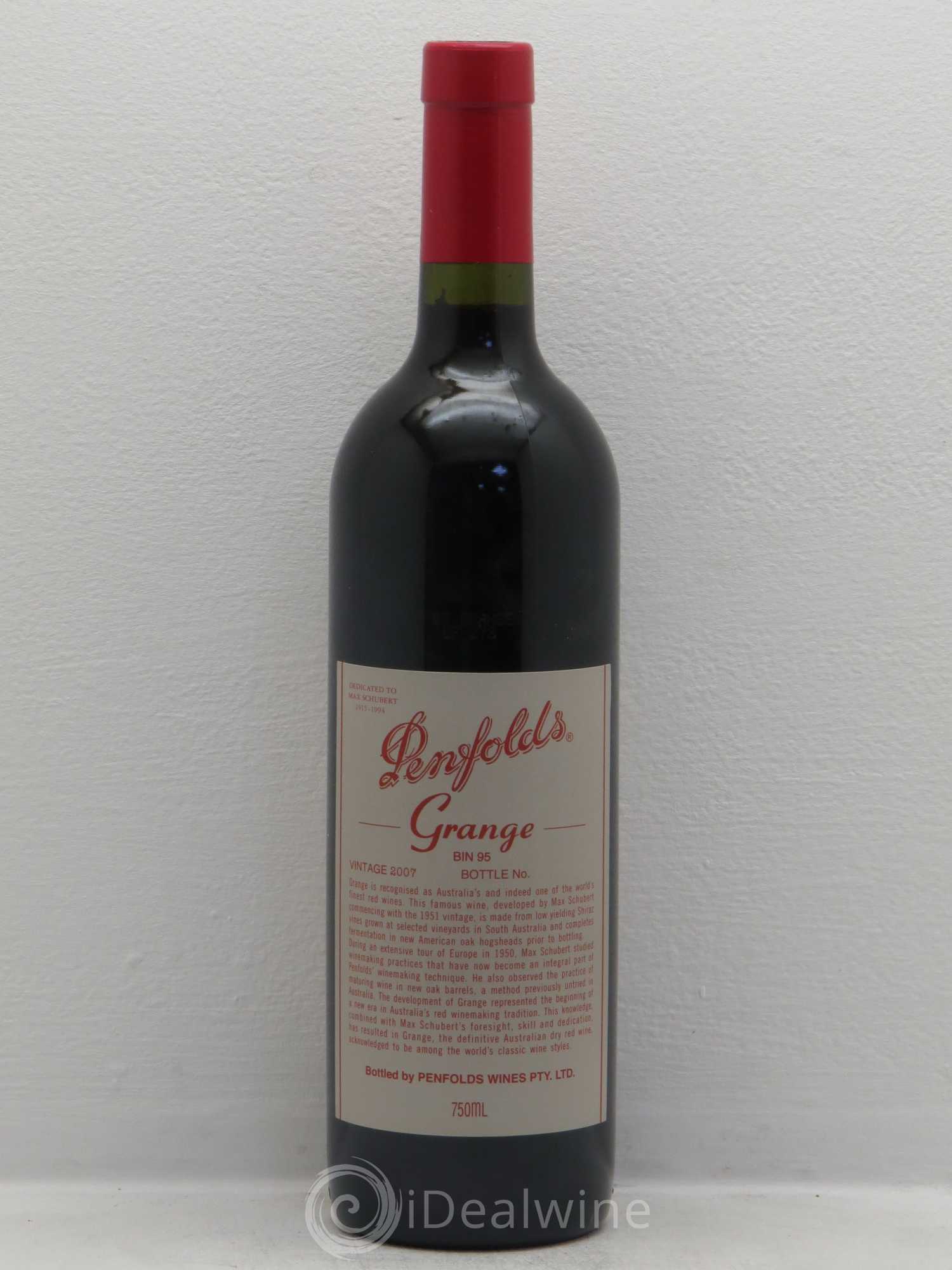 Australie Barossa Valley Penfolds Grange Bin 95 Cabernet Sauvignon 2007 - Posten von 1 Flasche - 0