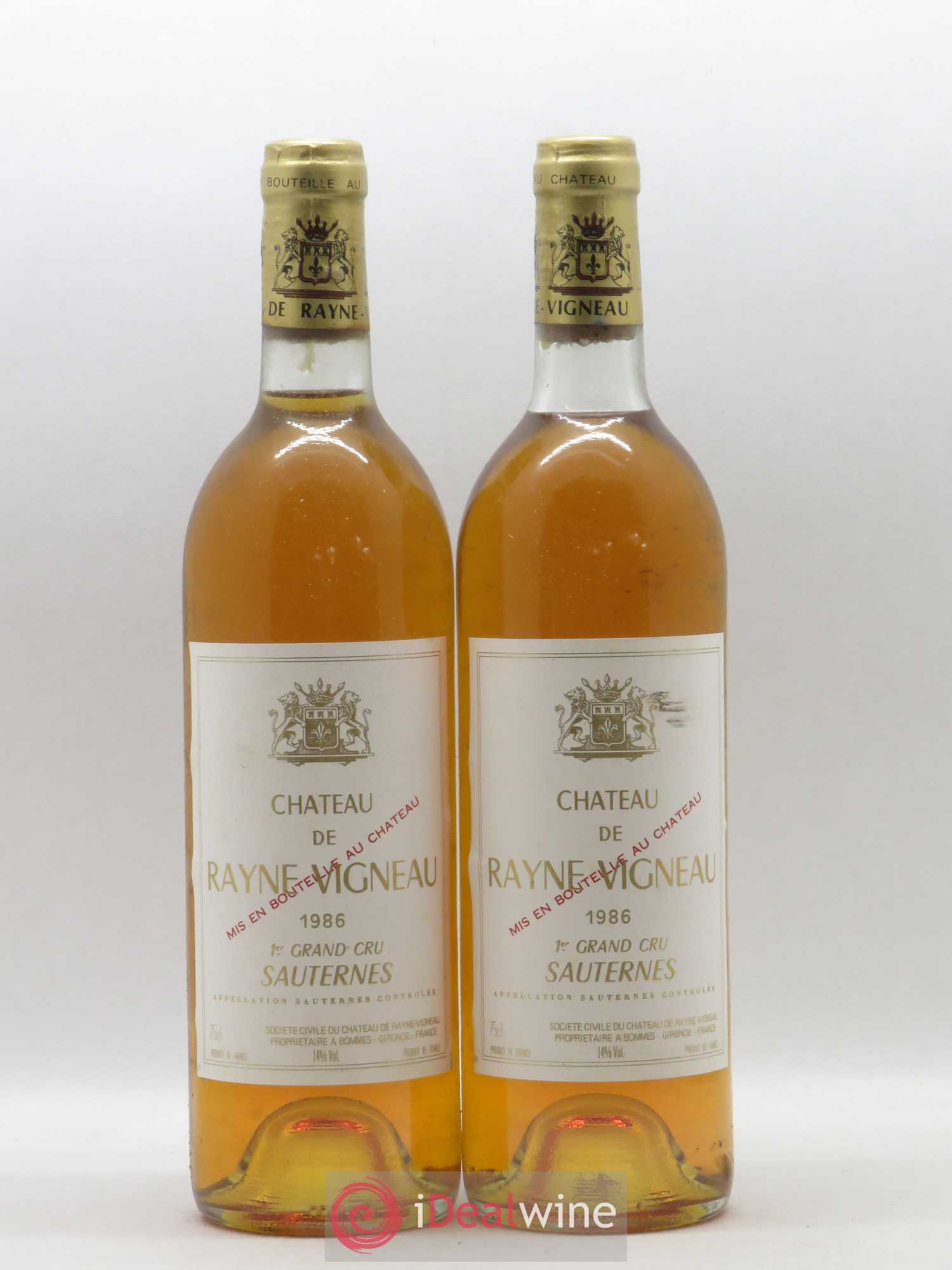 Château de Rayne Vigneau 1er Grand Cru Classé 1986 - Lotto di 2 bottiglie - 0