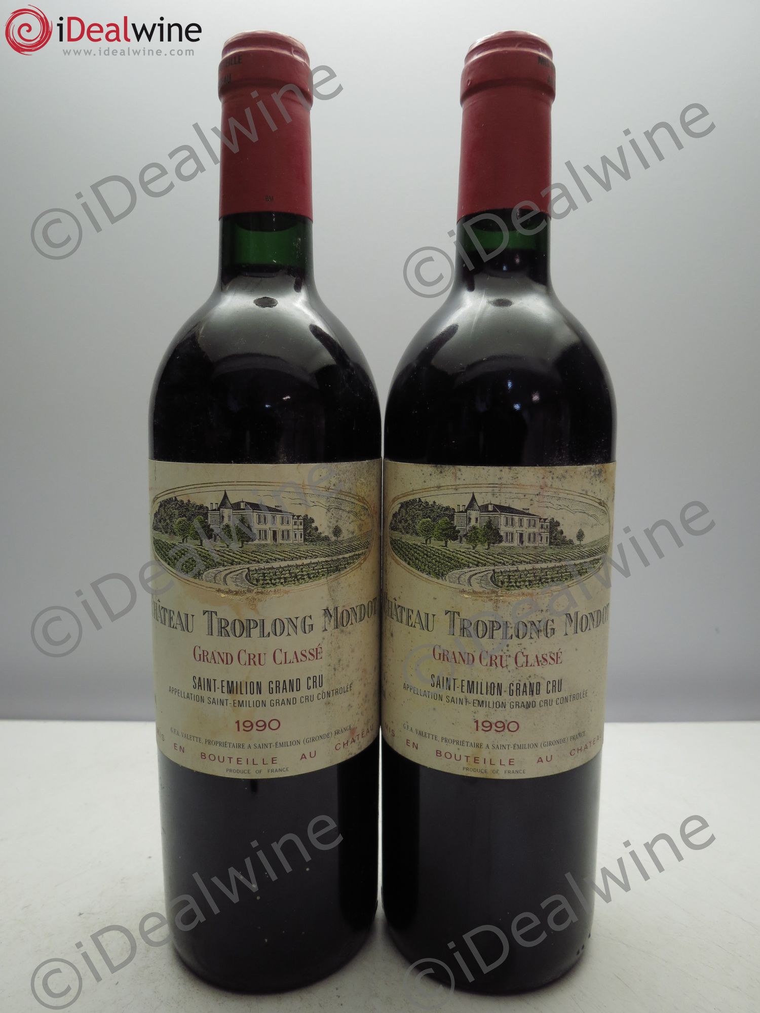 Château Troplong Mondot 1er Grand Cru Classé B 1990 - Lot de 2 bouteilles - 0