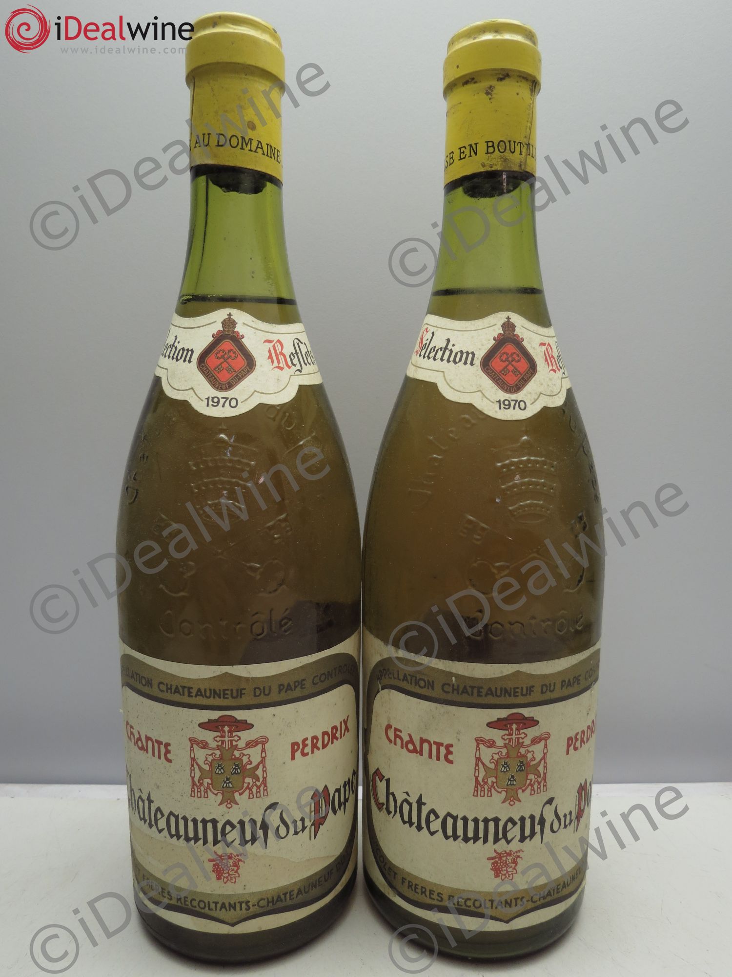 Châteauneuf-du-Pape Nicolet Frères "Chante Perdrix" 1970 - Posten von 2 Flaschen - 0