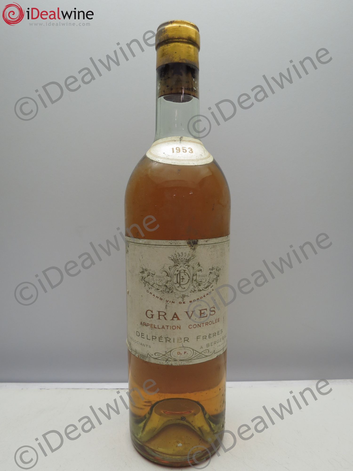 Bordeaux Graves Blanc Delperier Frères Mise Négoce 1953 - Posten von 1 Flasche - 0