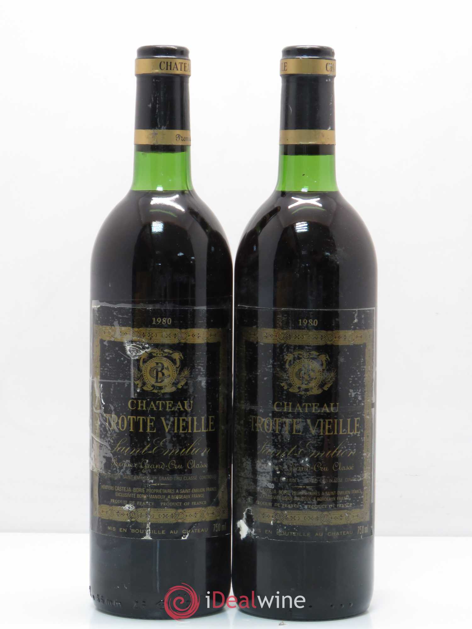 Château Trotte Vieille 1er Grand Cru Classé B 1980 - Lot de 2 bouteilles - 0