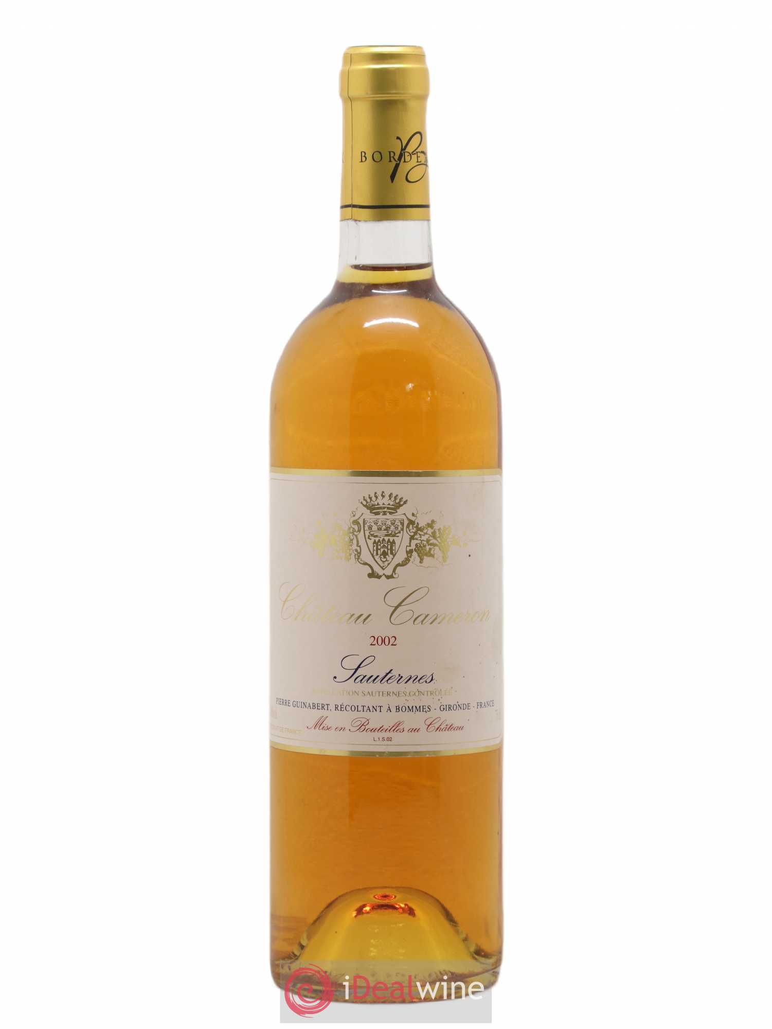 Sauternes Château Cameron 2002 - Posten von 1 Flasche - 0