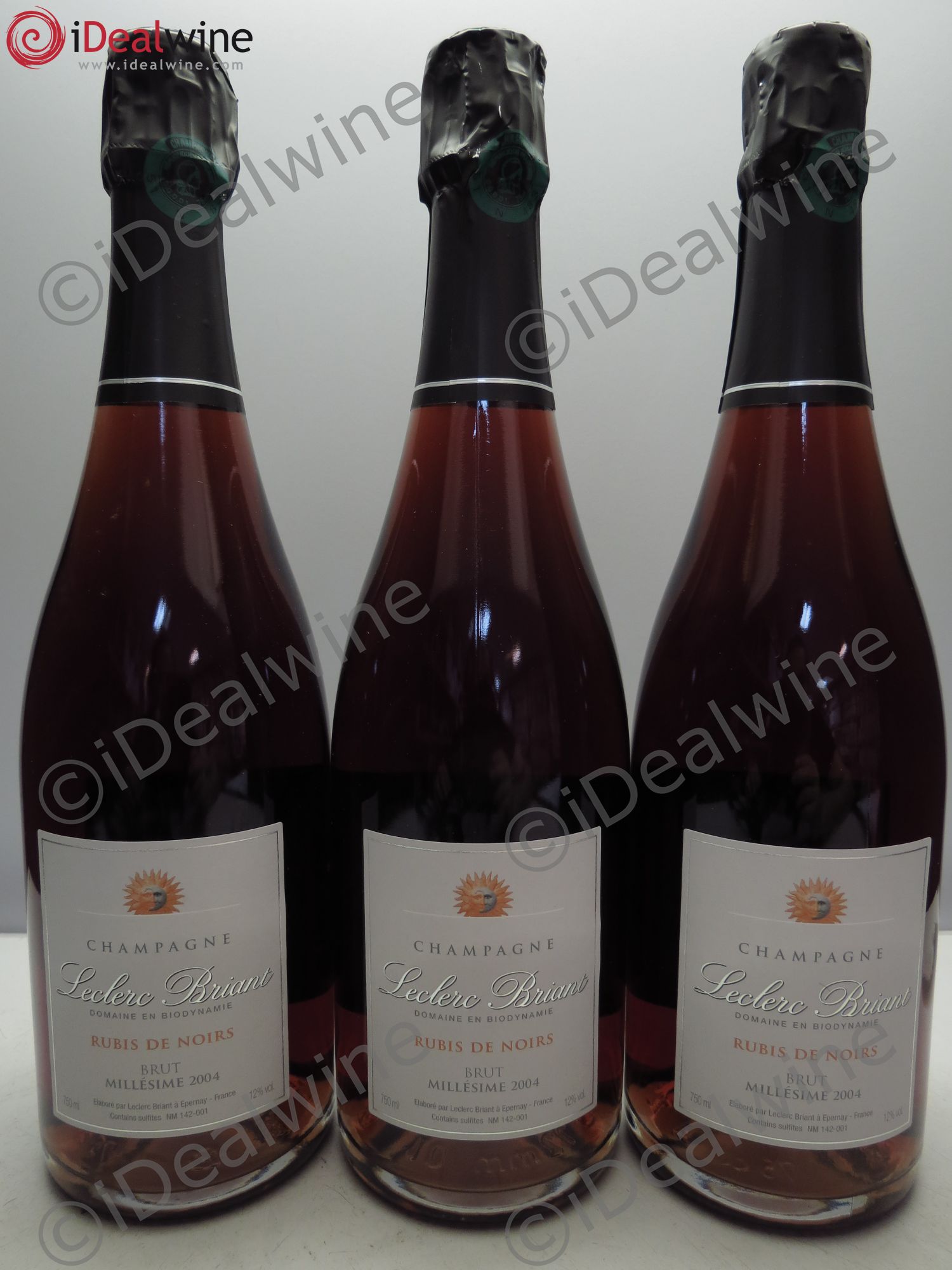 Champagne - Leclerc Briant Rubis de Noirs 2004 - Lot of 3 bottles - 0