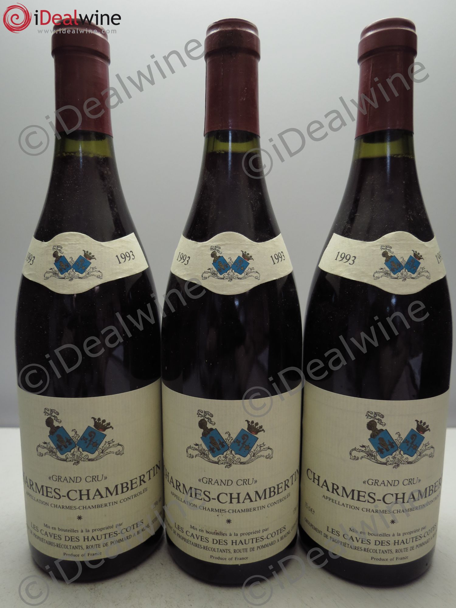 Charmes-Chambertin Grand Cru les Caves des Haute Côtes 1993 - Posten von 3 Flaschen - 0