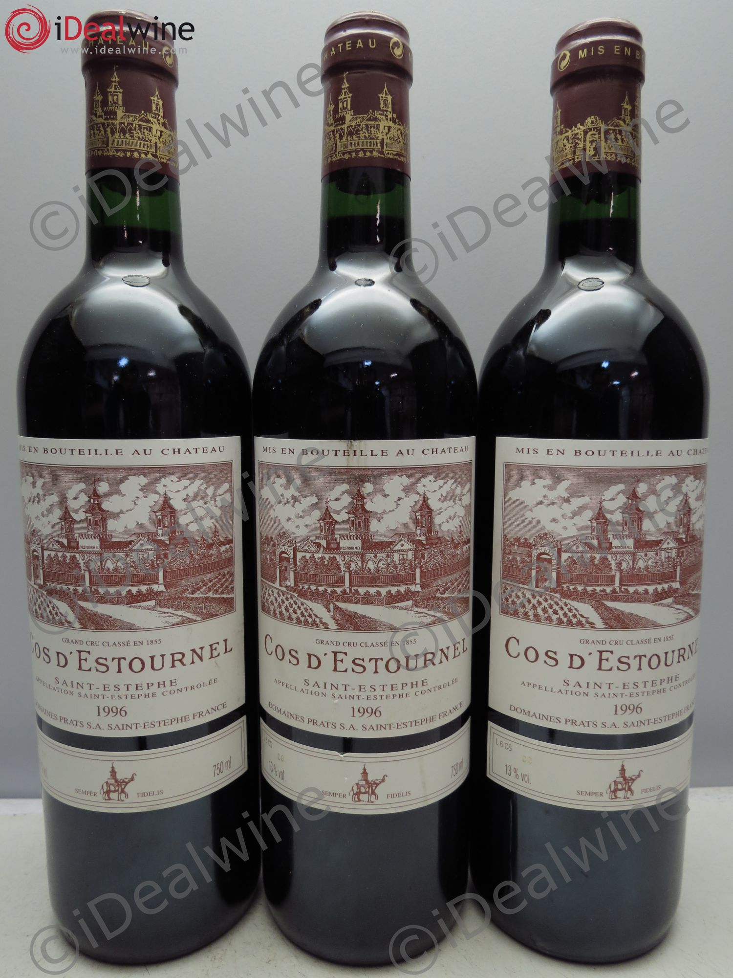 Cos d'Estournel 2ème Grand Cru Classé 1996 - Lot de 3 bouteilles - 0