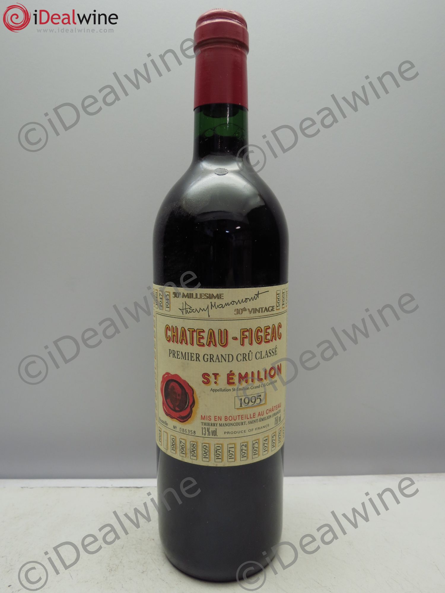 Château Figeac 1er Grand Cru Classé A 1995 - Lot de 1 bouteille - 0