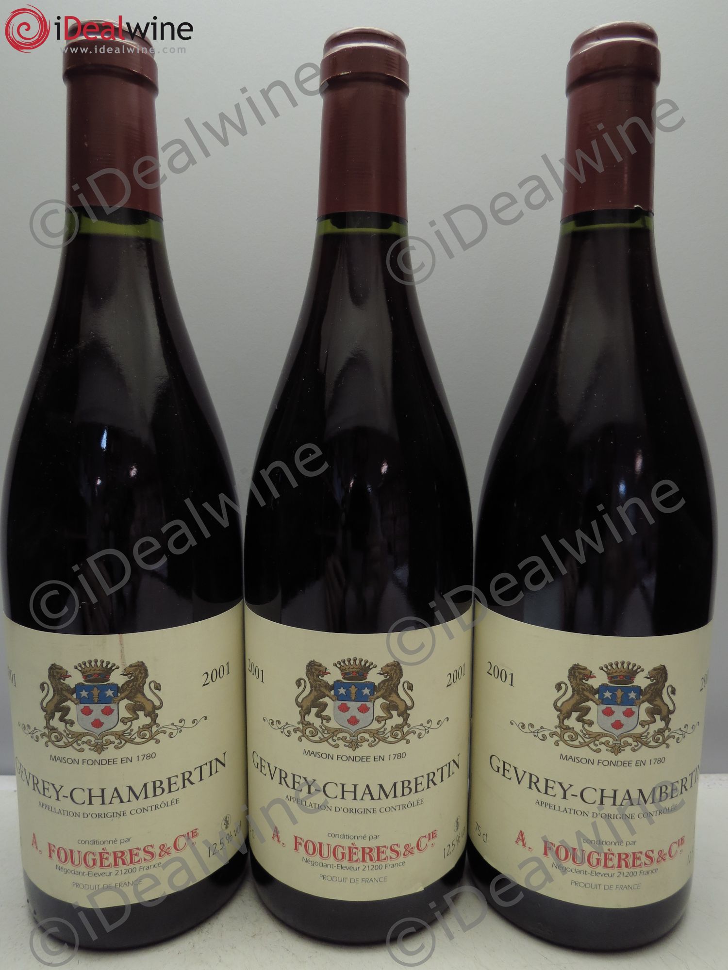 Gevrey-Chambertin Fougères 2001 - Lot de 3 bouteilles - 0