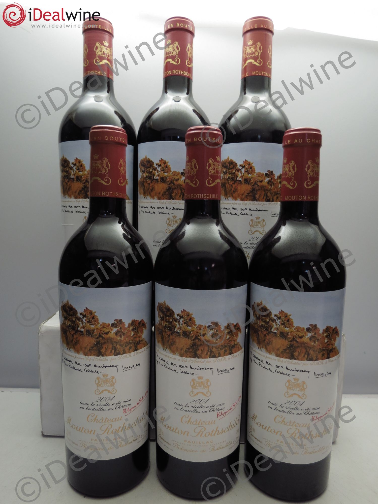 Château Mouton Rothschild 1er Grand Cru Classé 2004 - Lot de 6 bouteilles - 0