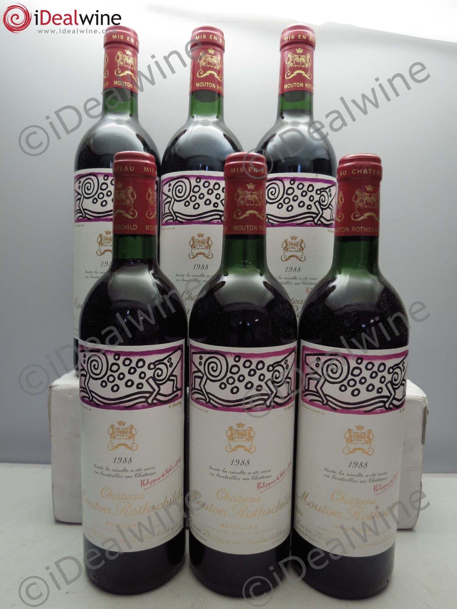 Château Mouton Rothschild 1er Grand Cru Classé 1988 - Lot de 6 bouteilles - 0