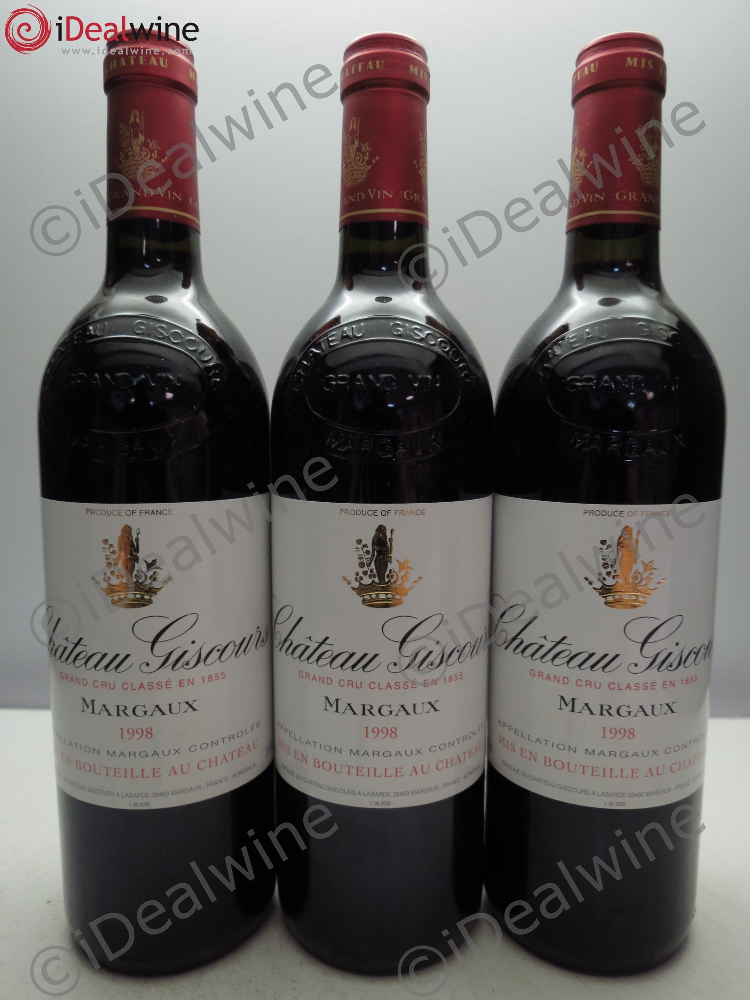 Château Giscours 3ème Grand Cru Classé 1998 - Lot de 3 bouteilles - 0